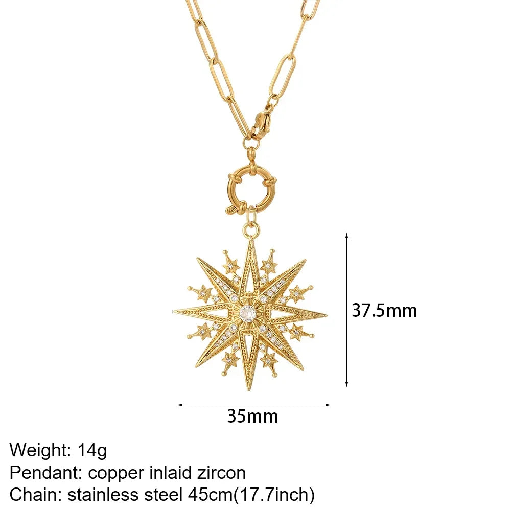 Heart Evil Eye Sun Necklace - TarotCats Co. 