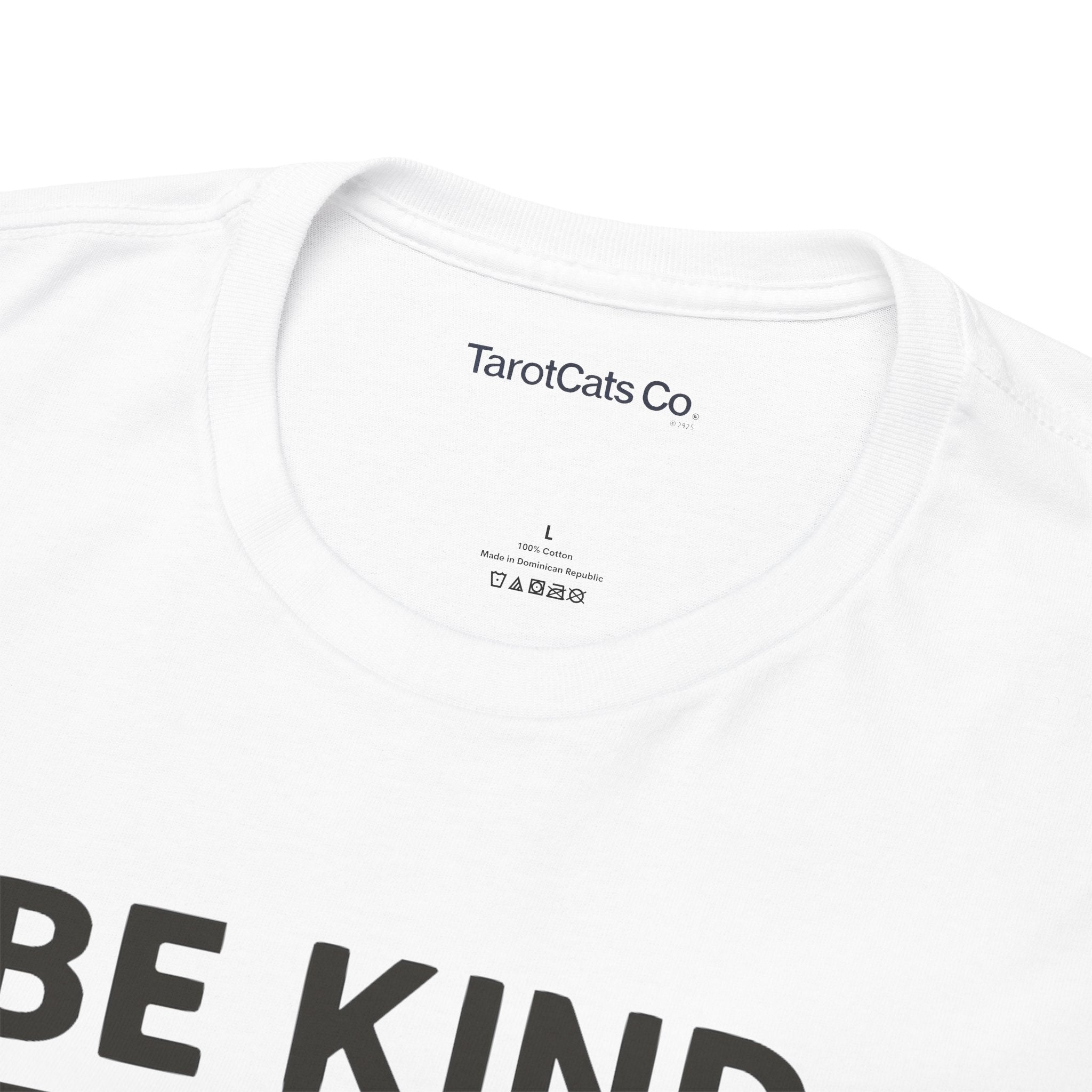 Be Kind With Your Mind Unisex Cat Tarot Design Cotton Eco Friendly T Shirt For Cat Lovers - TarotCats Co.