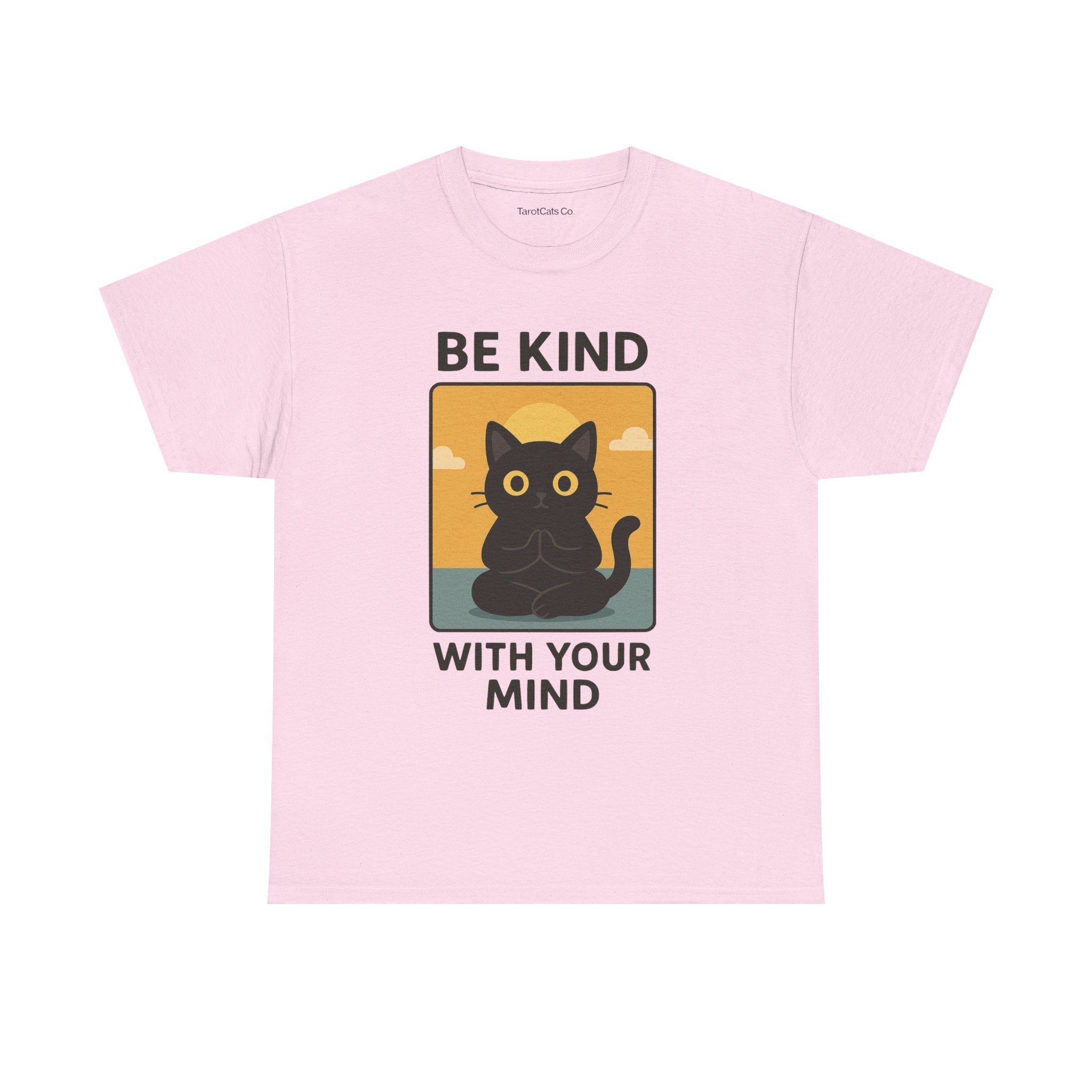 Be Kind With Your Mind Unisex Cat Tarot Design Cotton Eco Friendly T Shirt For Cat Lovers - TarotCats Co.