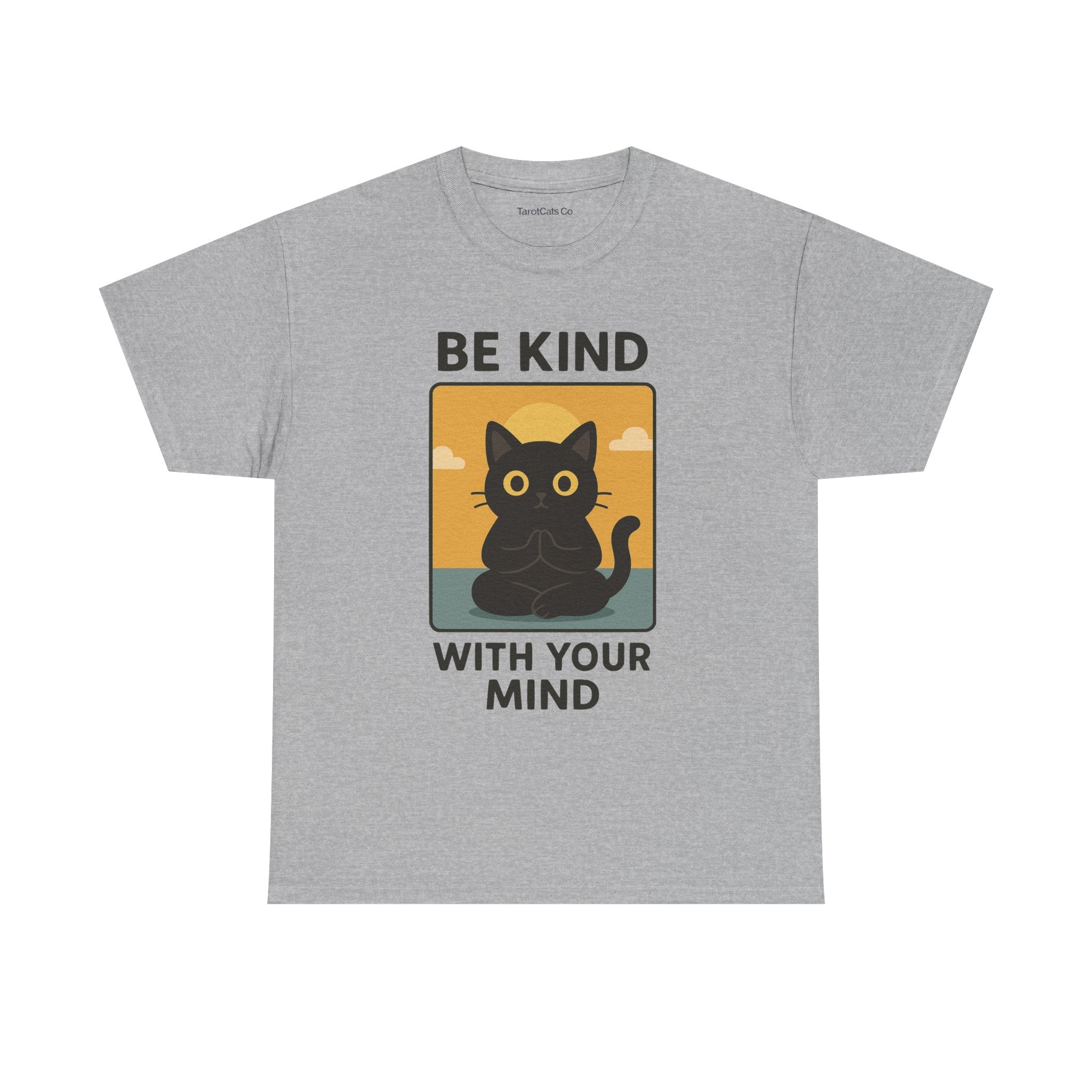 Be Kind With Your Mind Unisex Cat Tarot Design Cotton Eco Friendly T Shirt For Cat Lovers - TarotCats Co.