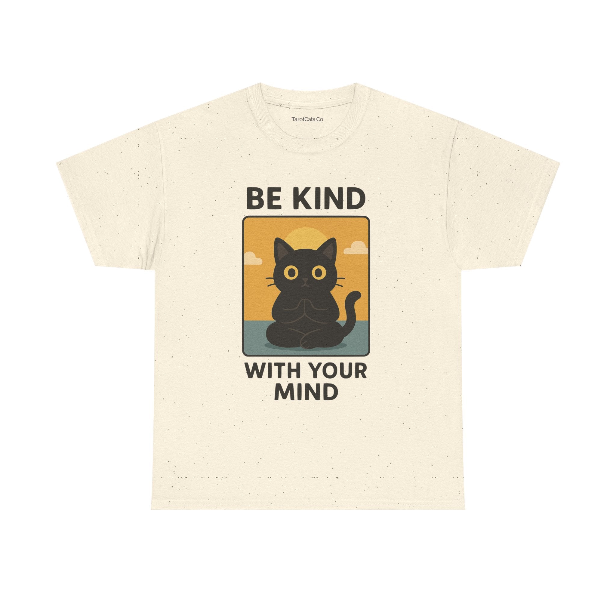 Be Kind With Your Mind Unisex Cat Tarot Design Cotton Eco Friendly T Shirt For Cat Lovers - TarotCats Co.