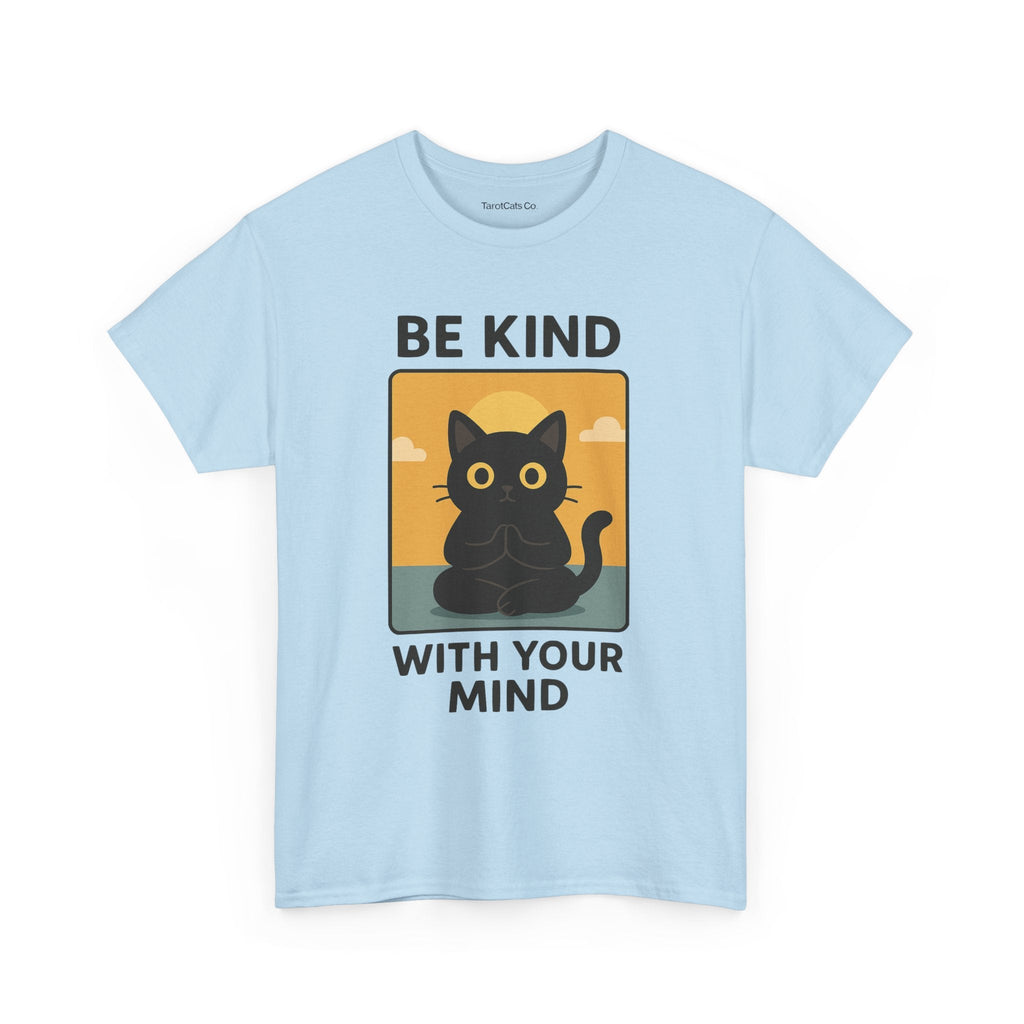 Be Kind With Your Mind Unisex Cat Tarot Design Cotton Eco Friendly T Shirt For Cat Lovers - TarotCats Co.