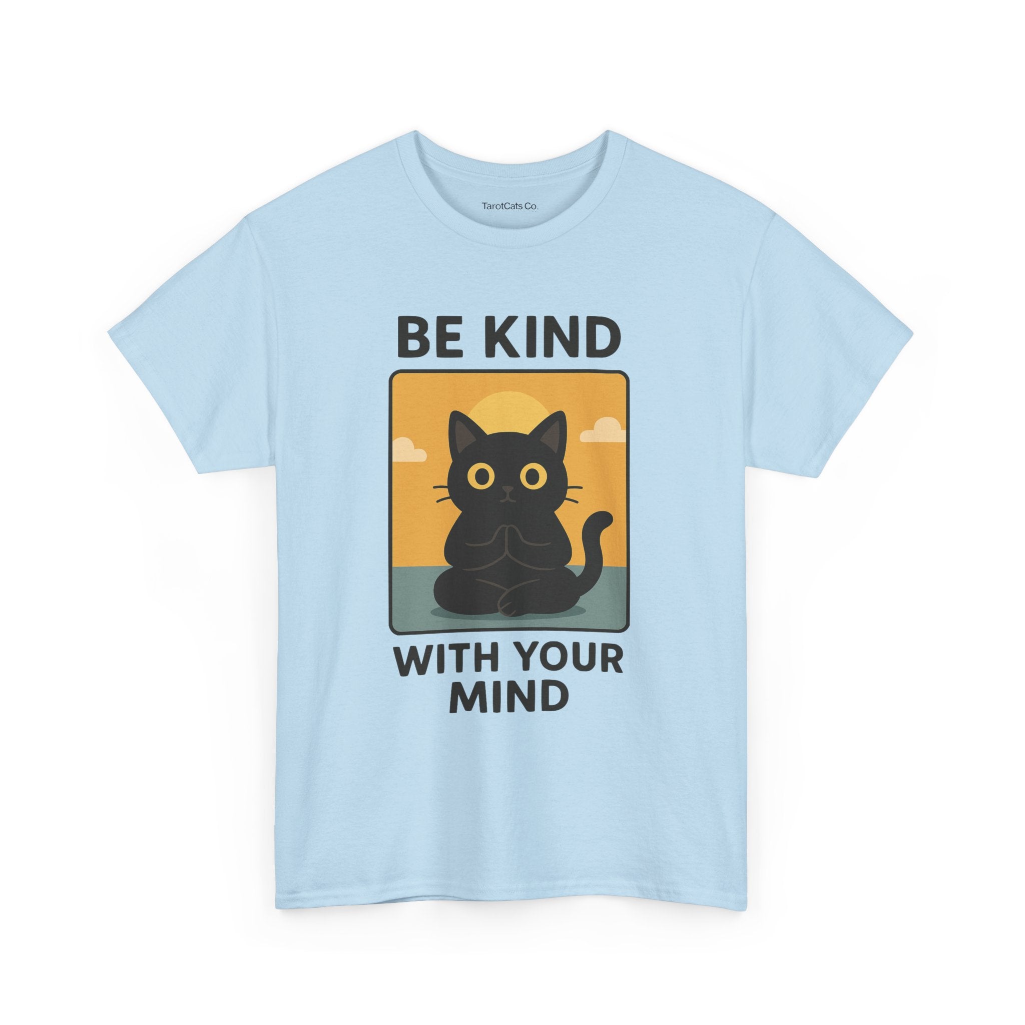 Be Kind With Your Mind Unisex Cat Tarot Design Cotton Eco Friendly T Shirt For Cat Lovers - TarotCats Co.