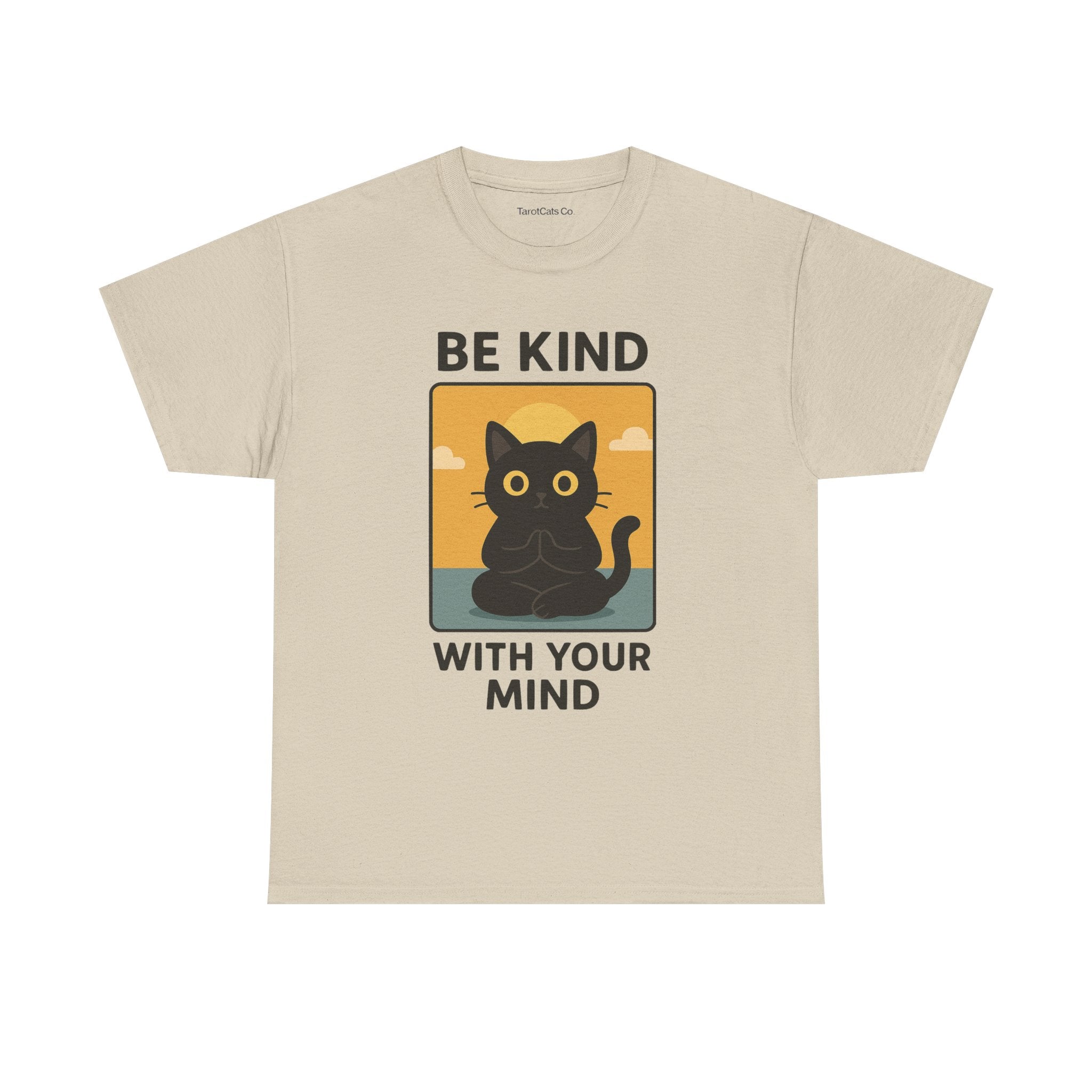 Be Kind With Your Mind Unisex Cat Tarot Design Cotton Eco Friendly T Shirt For Cat Lovers - TarotCats Co.