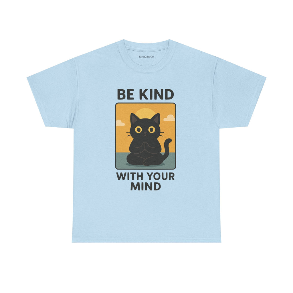 Be Kind With Your Mind Unisex Cat Tarot Design Cotton Eco Friendly T Shirt For Cat Lovers - TarotCats Co.