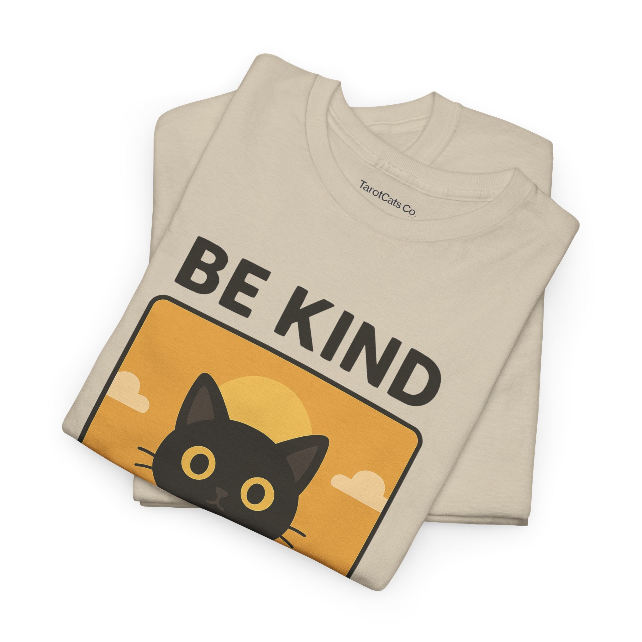 Be Kind With Your Mind Unisex Cat Tarot Design Cotton Eco Friendly T Shirt For Cat Lovers - TarotCats Co.