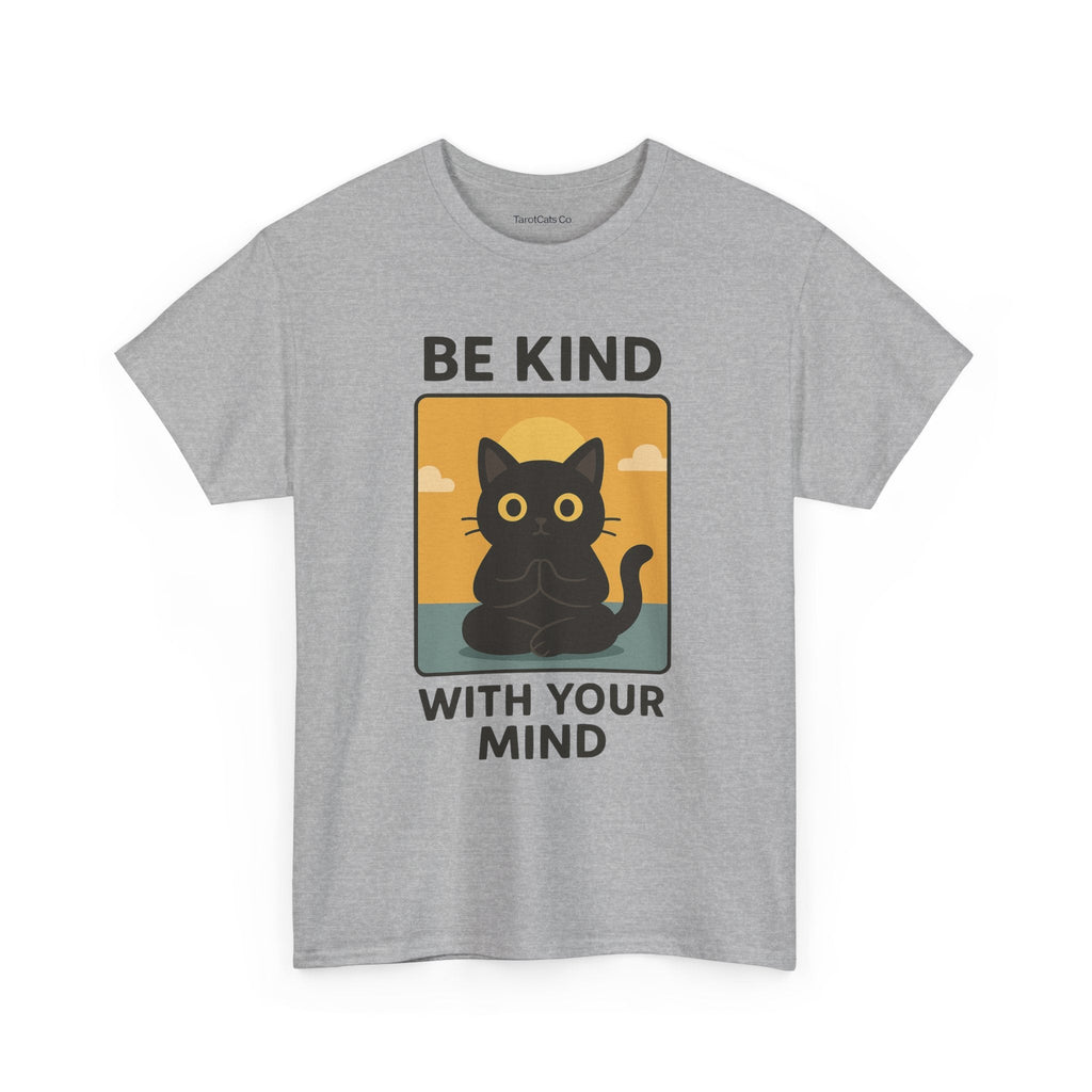 Be Kind With Your Mind Unisex Cat Tarot Design Cotton Eco Friendly T Shirt For Cat Lovers - TarotCats Co.