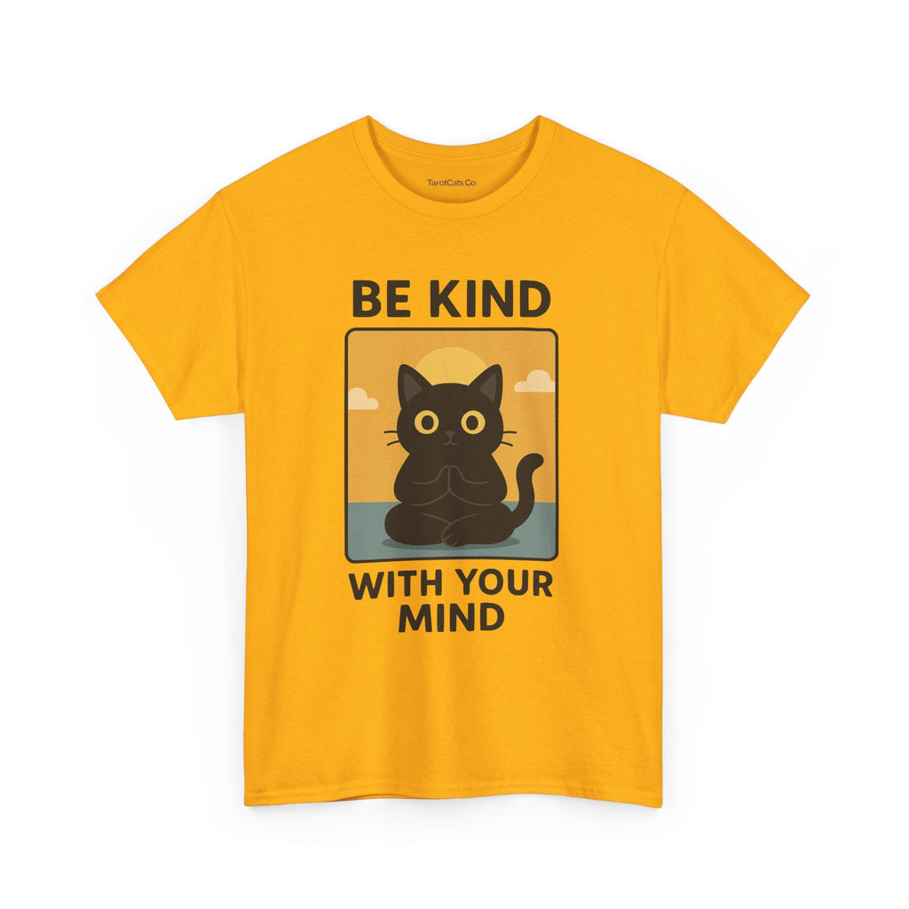 Be Kind With Your Mind Unisex Cat Tarot Design Cotton Eco Friendly T Shirt For Cat Lovers - TarotCats Co.
