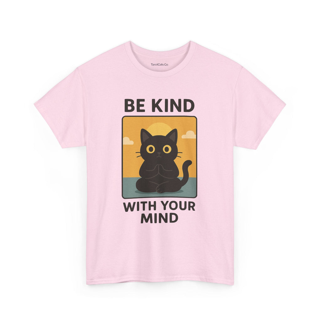 Be Kind With Your Mind Unisex Cat Tarot Design Cotton Eco Friendly T Shirt For Cat Lovers - TarotCats Co.
