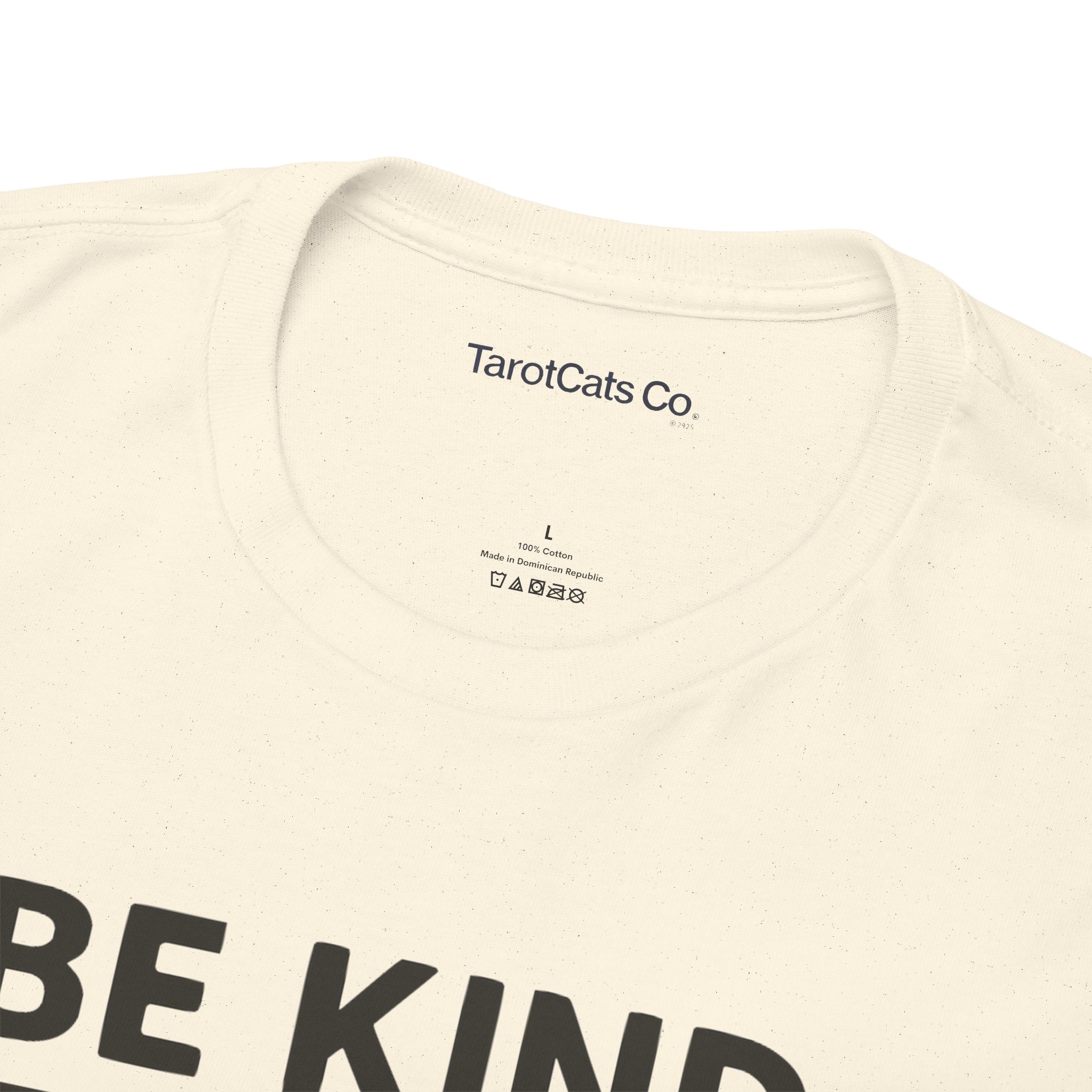 Be Kind With Your Mind Unisex Cat Tarot Design Cotton Eco Friendly T Shirt For Cat Lovers - TarotCats Co.