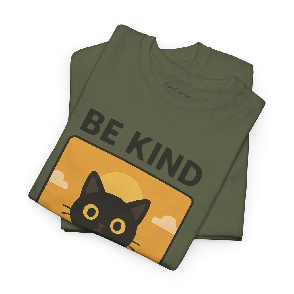 Be Kind With Your Mind Unisex Cat Tarot Design Cotton Eco Friendly T Shirt For Cat Lovers - TarotCats Co.