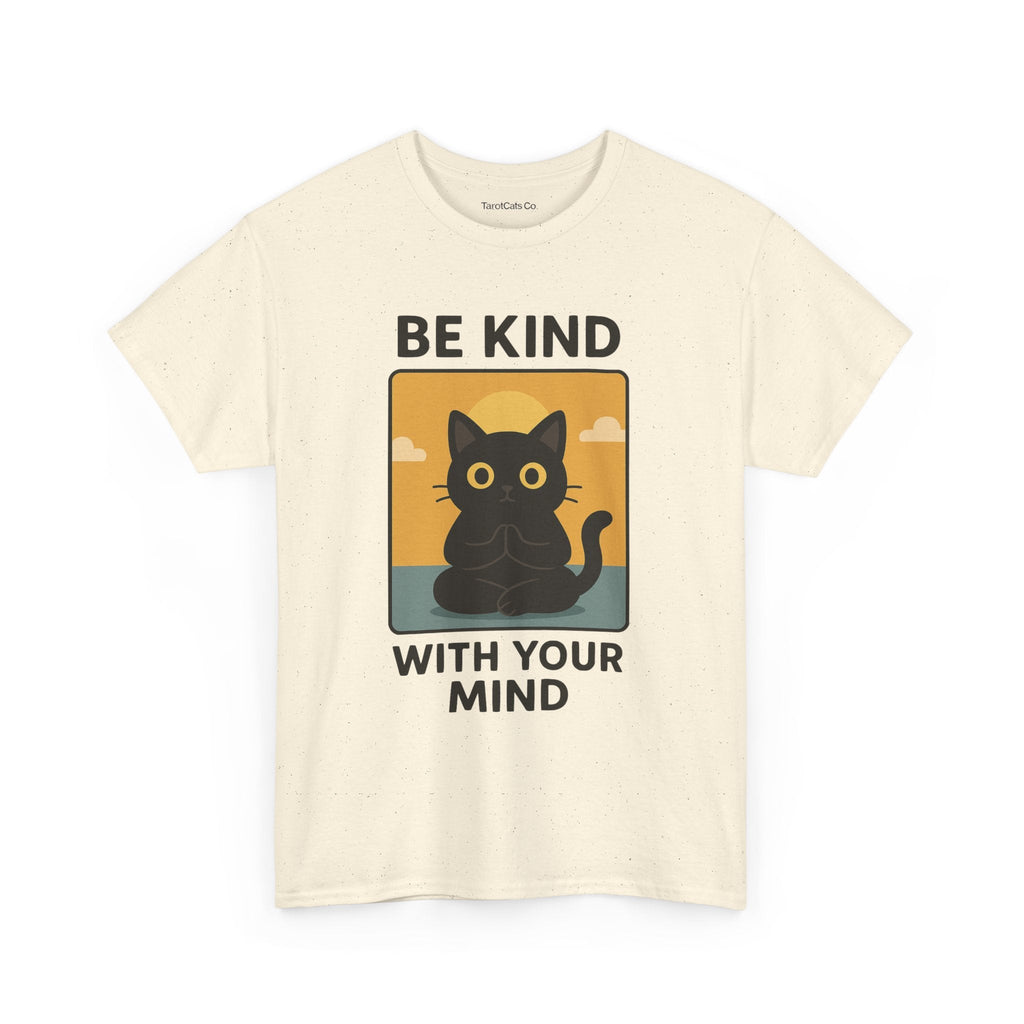 Be Kind With Your Mind Unisex Cat Tarot Design Cotton Eco Friendly T Shirt For Cat Lovers - TarotCats Co.