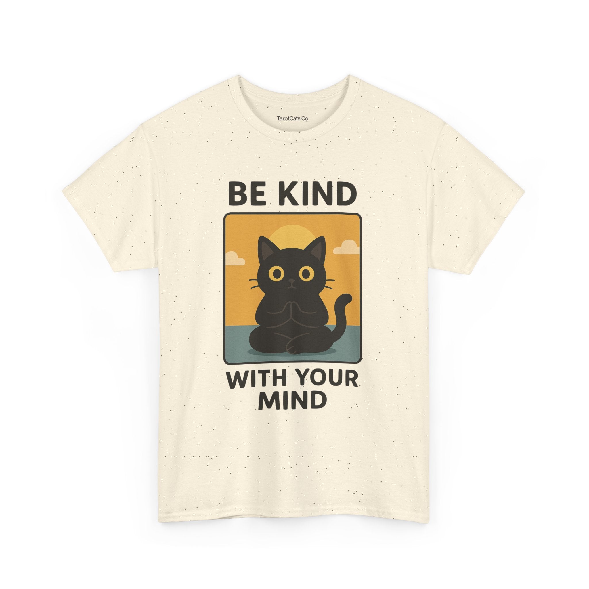 Be Kind With Your Mind Unisex Cat Tarot Design Cotton Eco Friendly T Shirt For Cat Lovers - TarotCats Co.