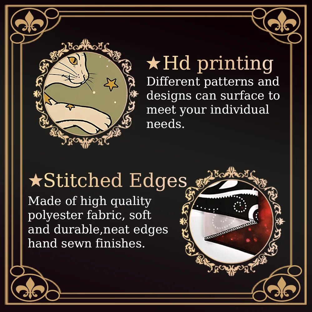 Black and White Cat Tarot Card Table Cloth - TarotCats Co.