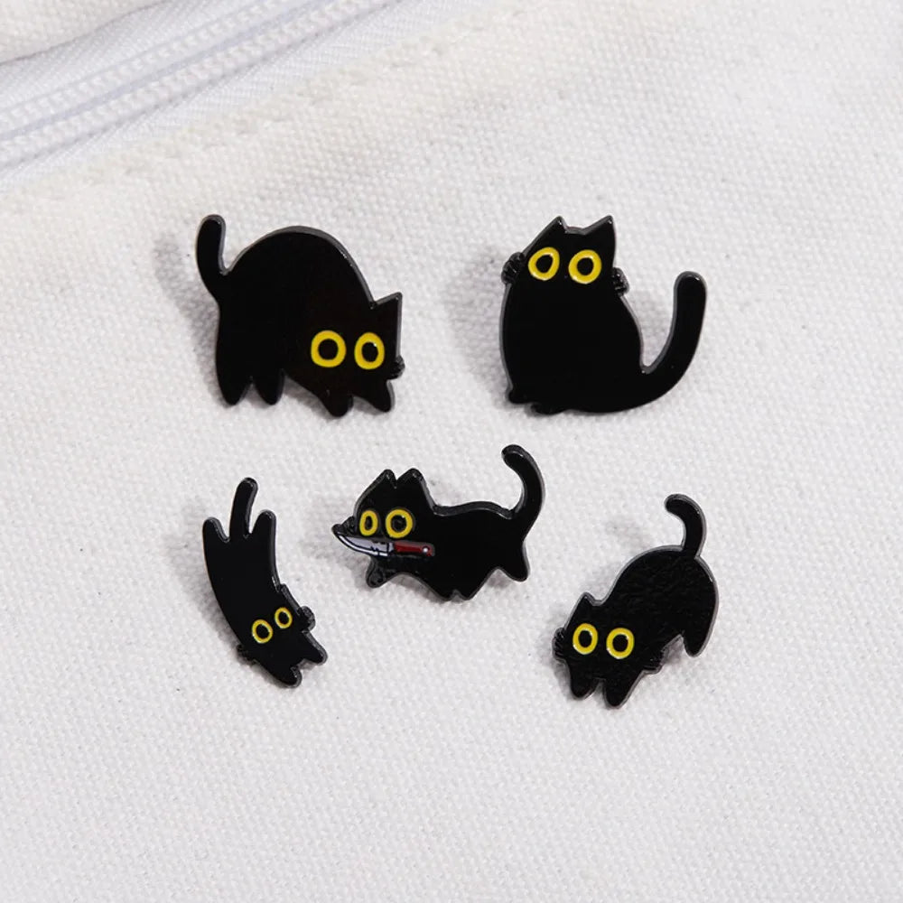 Black Cat Brooch Shirt Pin - TarotCats Co.