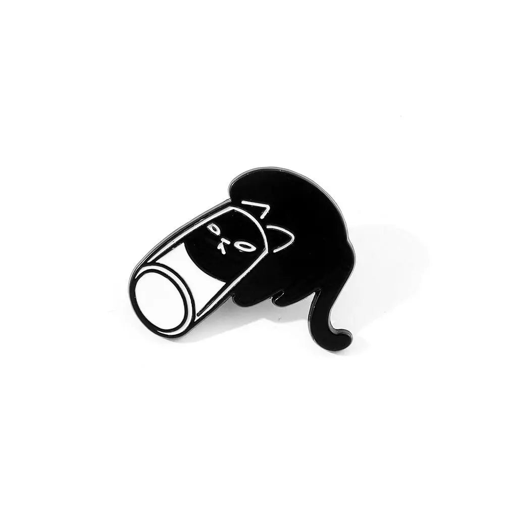 Black Cat Brooch Shirt Pin - TarotCats Co.