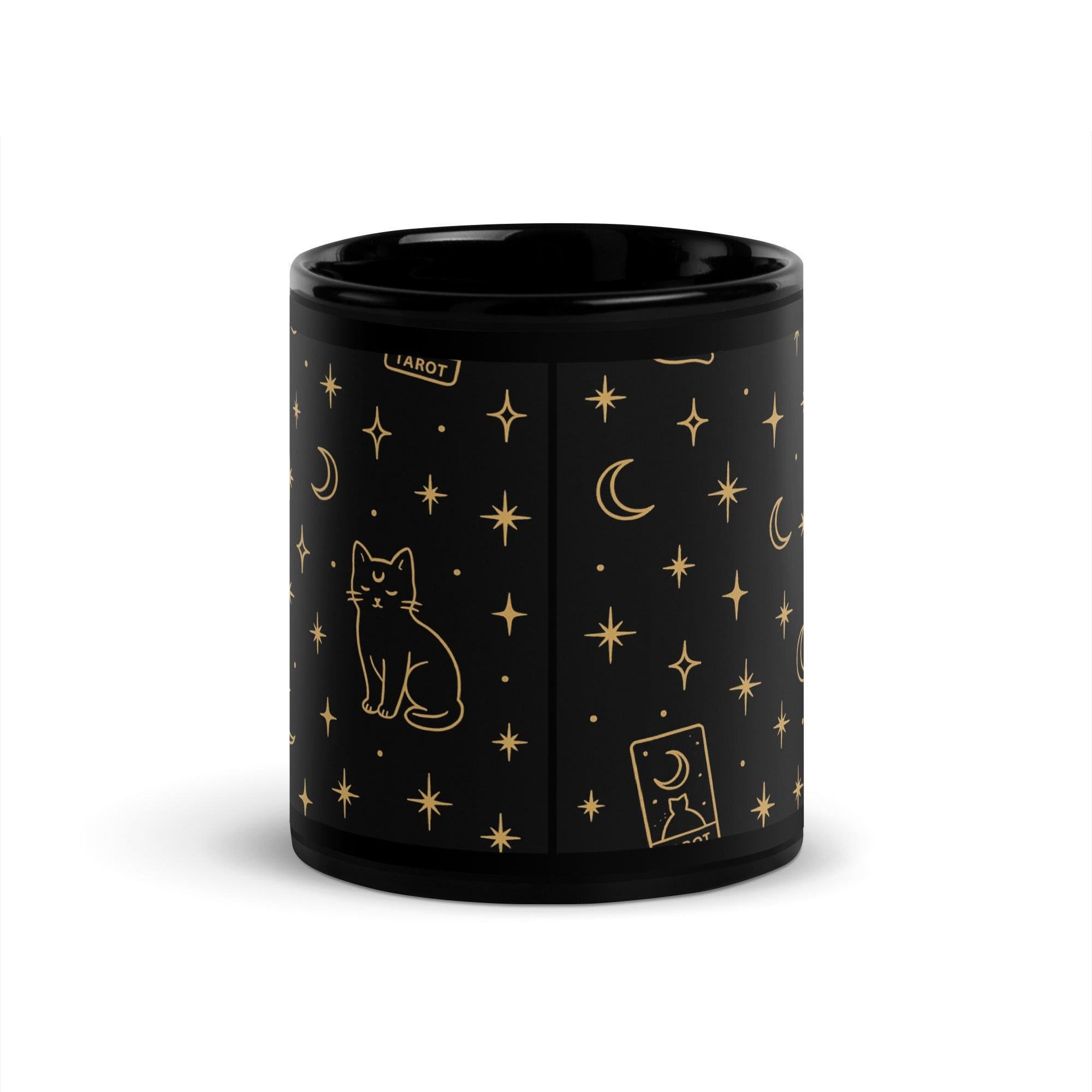 Black Glossy Mug - TarotCats Co.