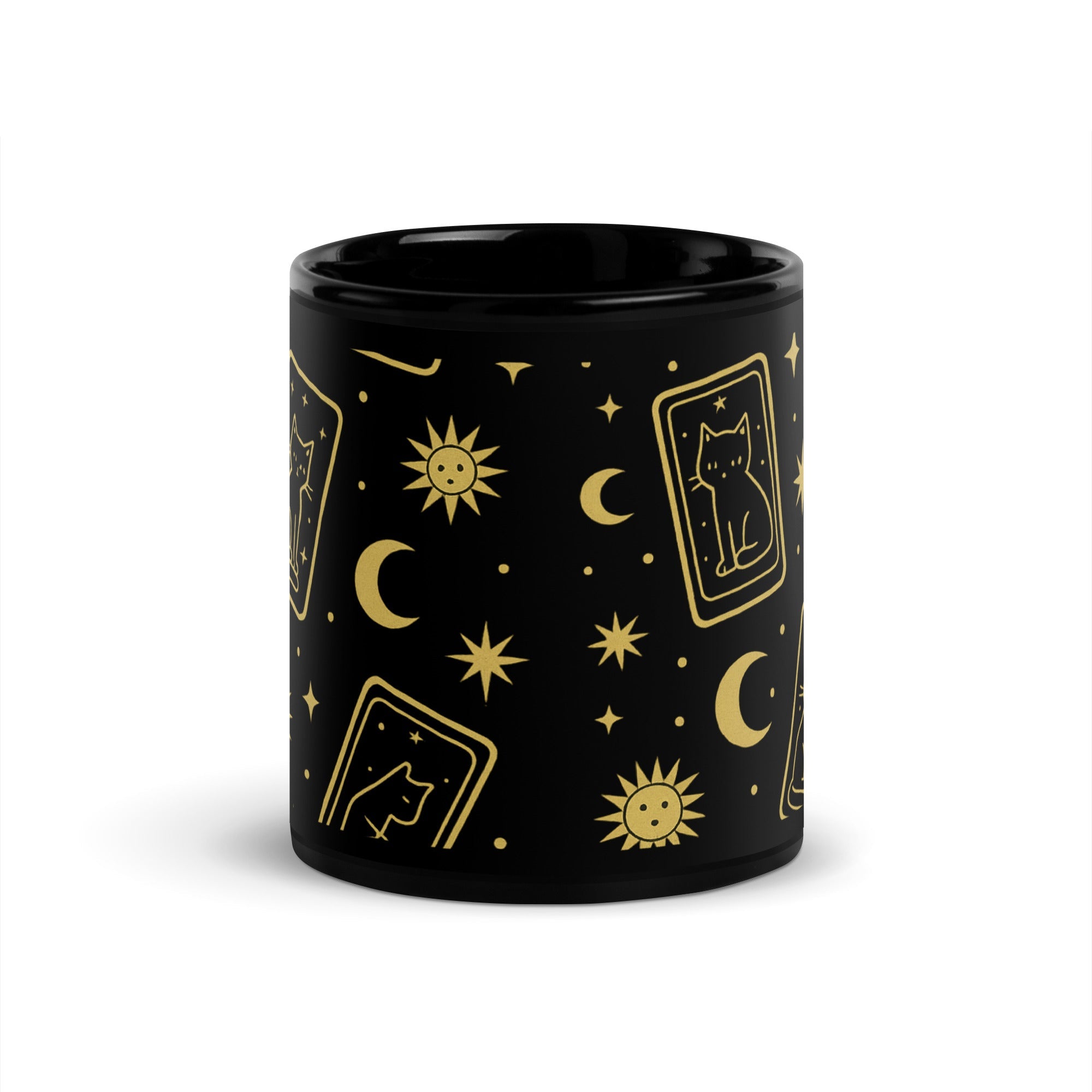 Black Glossy Mug - TarotCats Co.