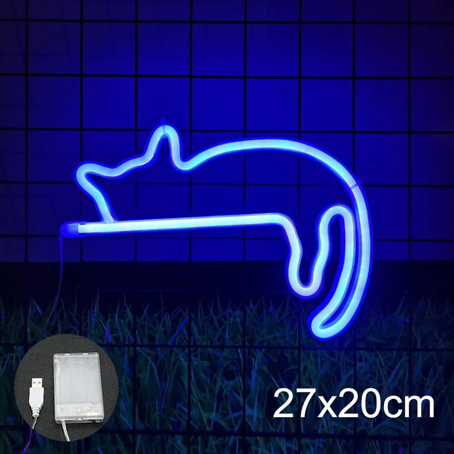 Cat LED Neon Sign Animal Decoration Lamp Night Light USB / Battery Powered Custom Wall Art Decor Room Bedroom Birthday Gift Shop - TarotCats Co.
