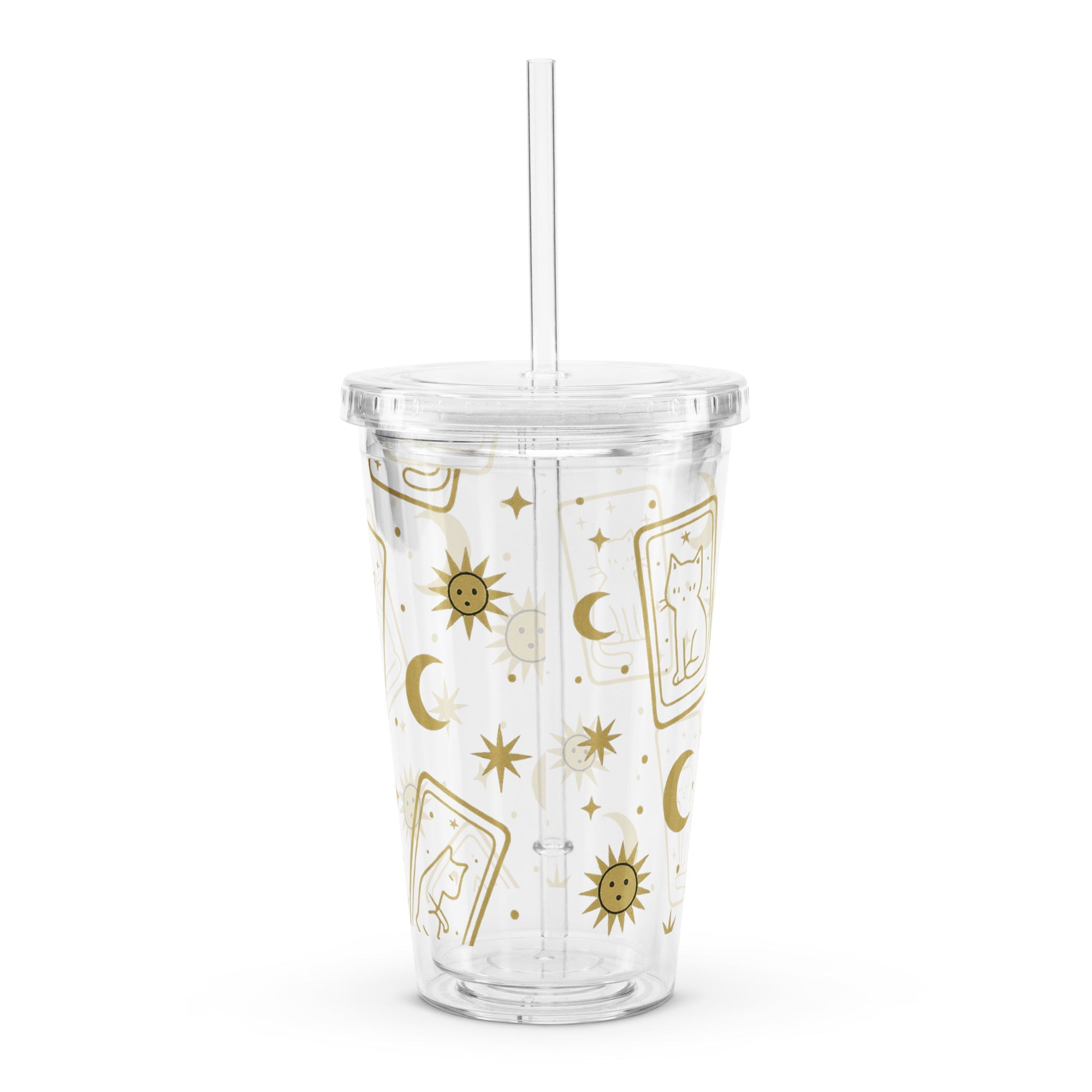 Clear plastic tumbler - TarotCats Co.