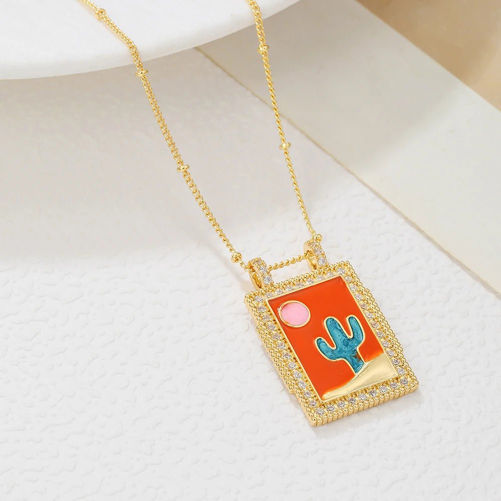 Copper plated gold inset zircon TAROT - TarotCats Co.