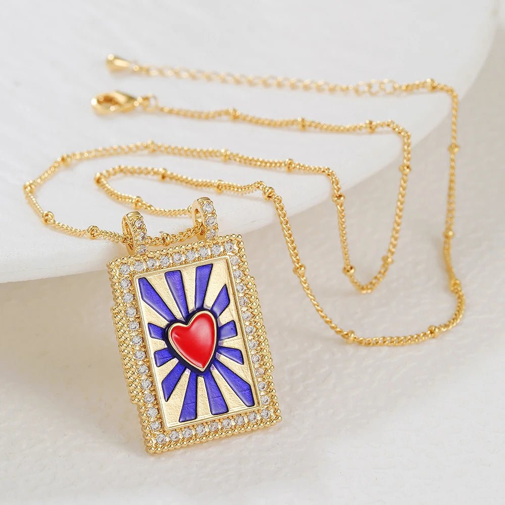 Copper plated gold inset zircon TAROT - TarotCats Co.