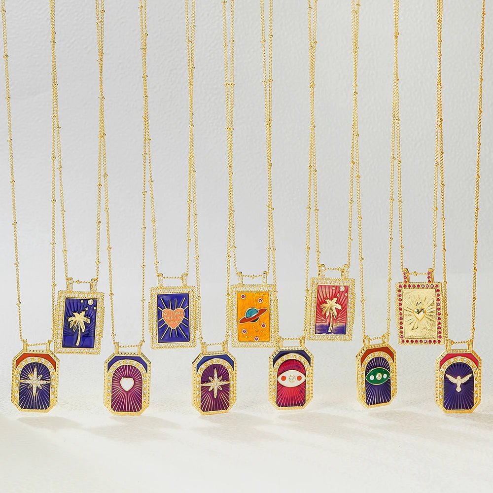 Copper plated gold inset zircon TAROT - TarotCats Co.