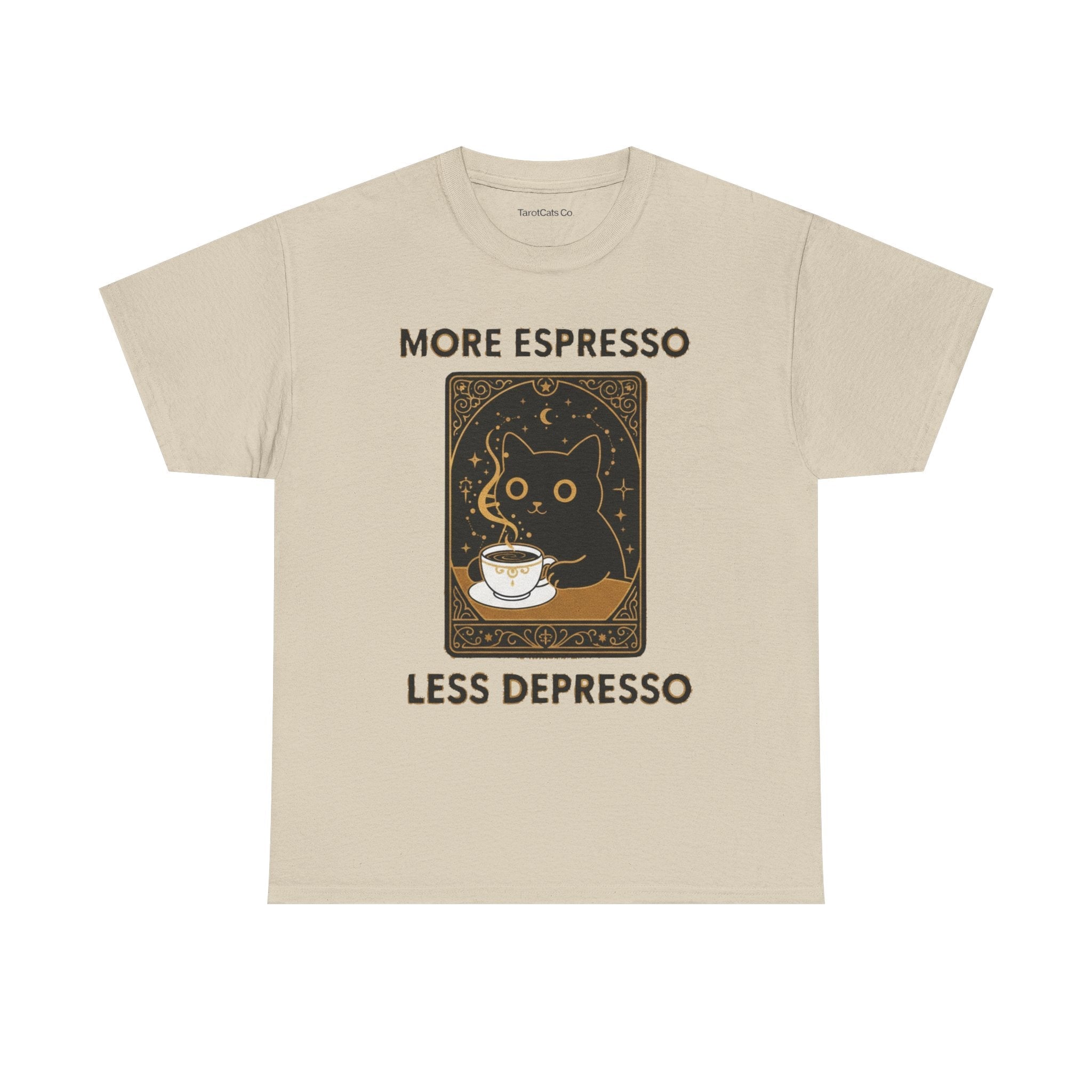 Espresso Cat Tee Cozy Coffee Lover Shirt Cute Cat T Shirt Gift For Coffee Addicts Unique Casual Wear - TarotCats Co.