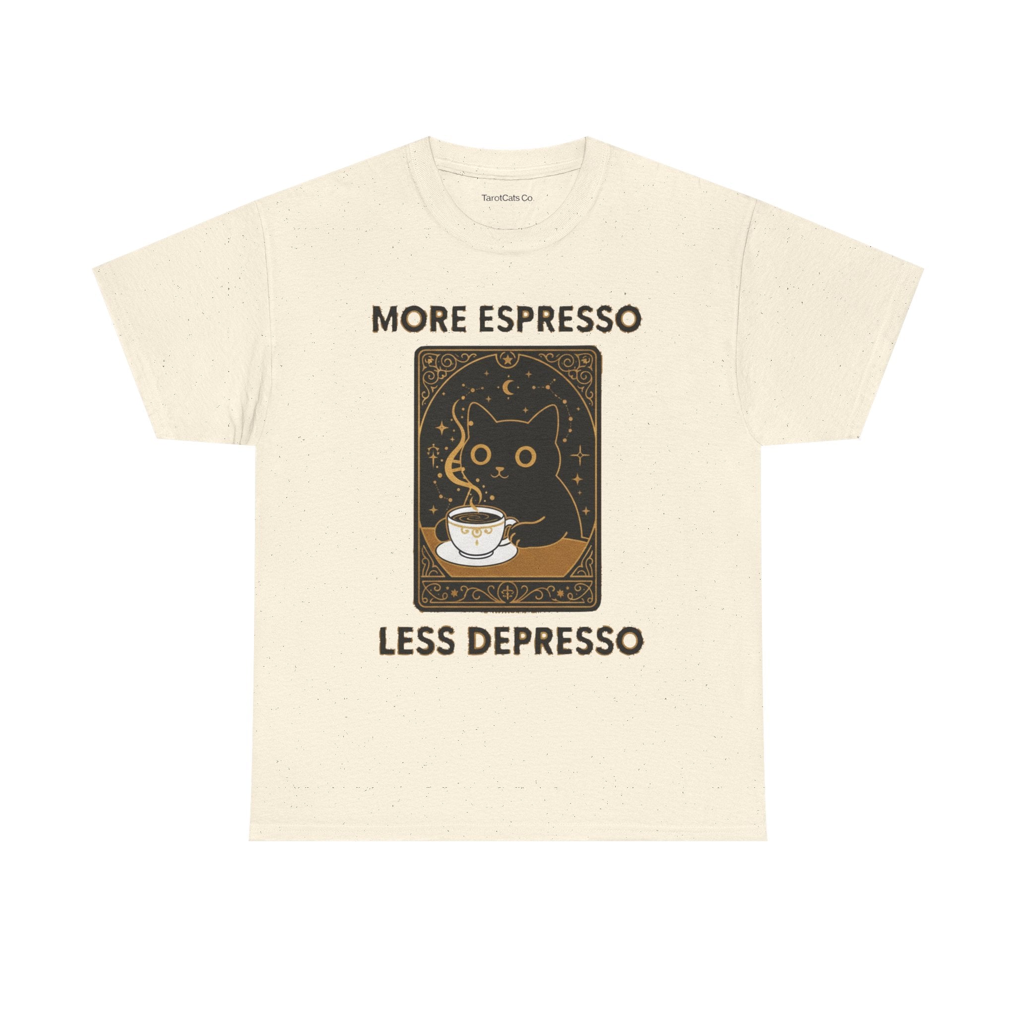 Espresso Cat Tee Cozy Coffee Lover Shirt Cute Cat T Shirt Gift For Coffee Addicts Unique Casual Wear - TarotCats Co.