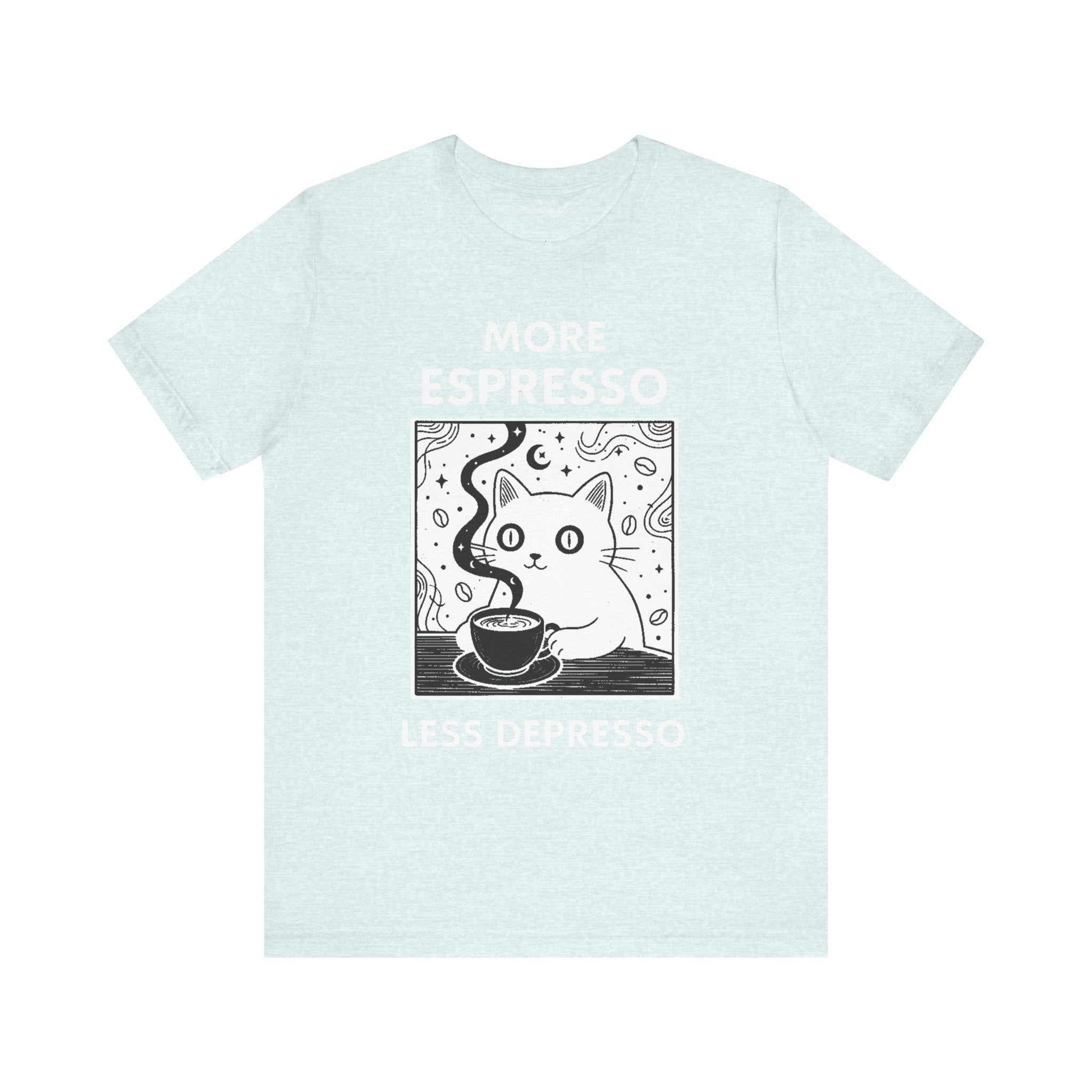 Funny Cat Tee for Coffee Lovers Gift Quirky T Shirt Cute Animal Shirt Casual Wear for Pet Lovers - TarotCats Co.