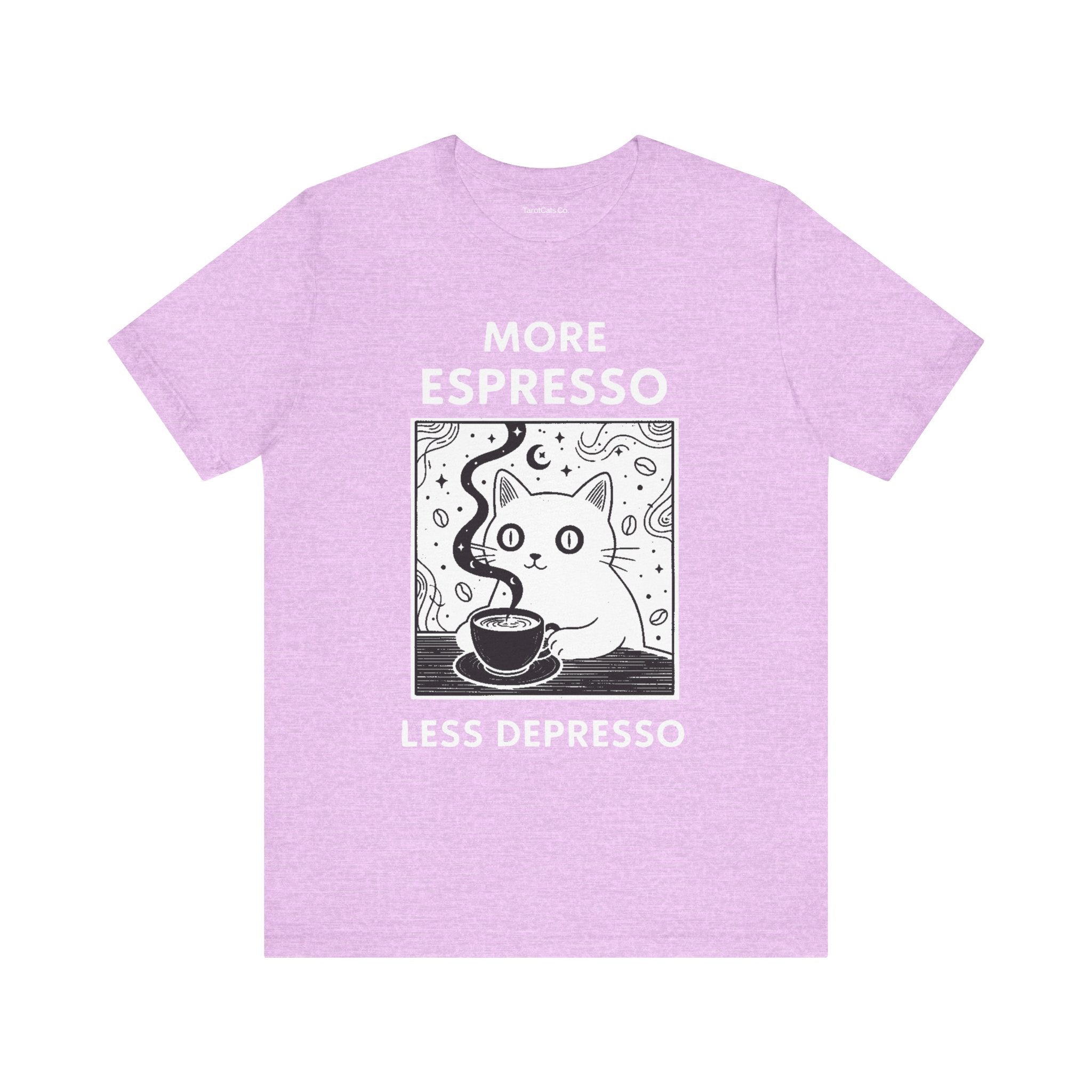 Funny Cat Tee for Coffee Lovers Gift Quirky T Shirt Cute Animal Shirt Casual Wear for Pet Lovers - TarotCats Co.