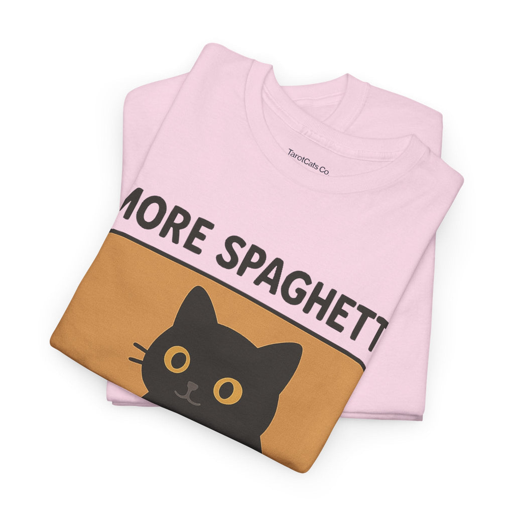 Funny Spaghetti T Shirt Unisex Tee More Spaghetti Less Upsetti Slogan 100 Percent Cotton - TarotCats Co.