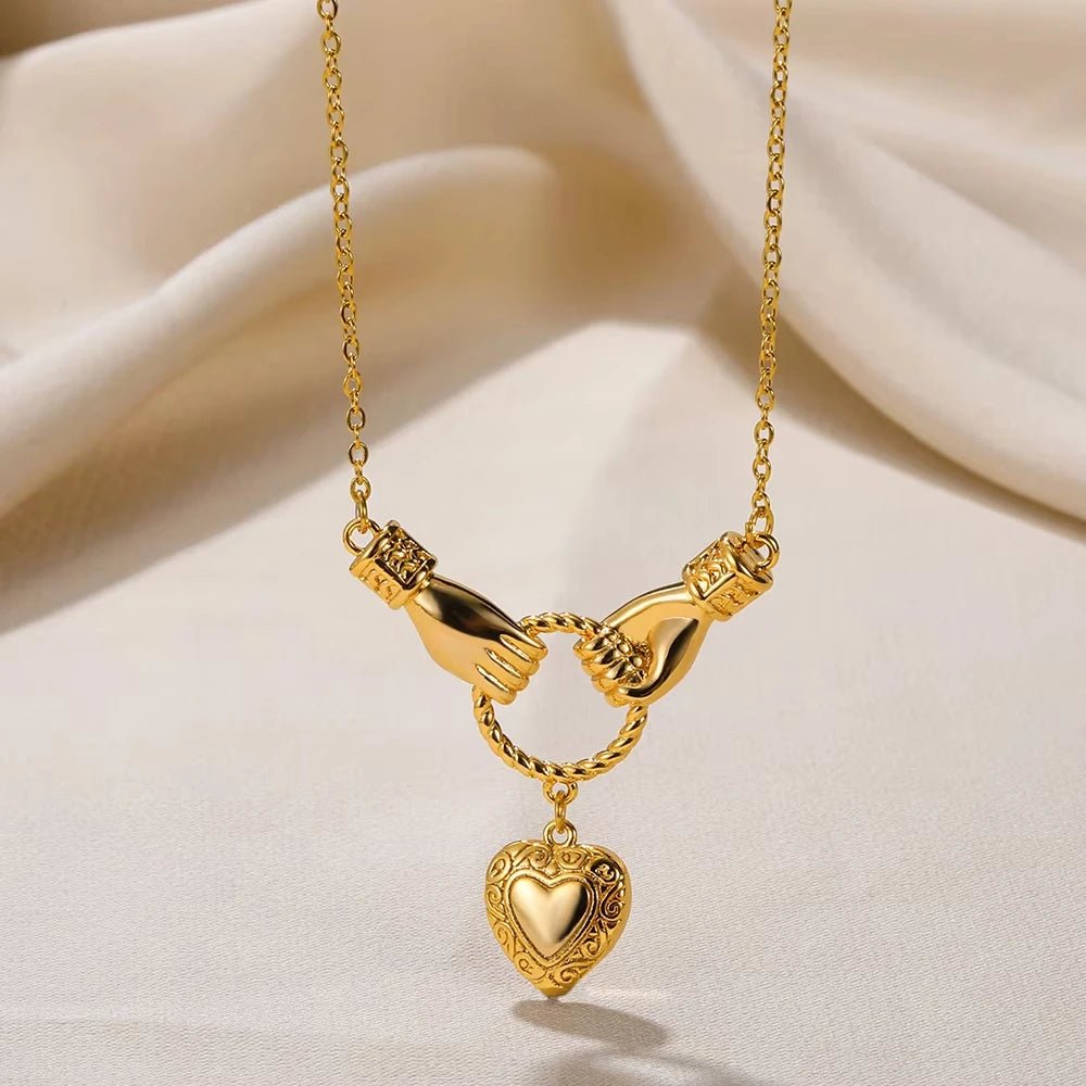 Gold Color Heart Pendant Necklace - TarotCats Co.