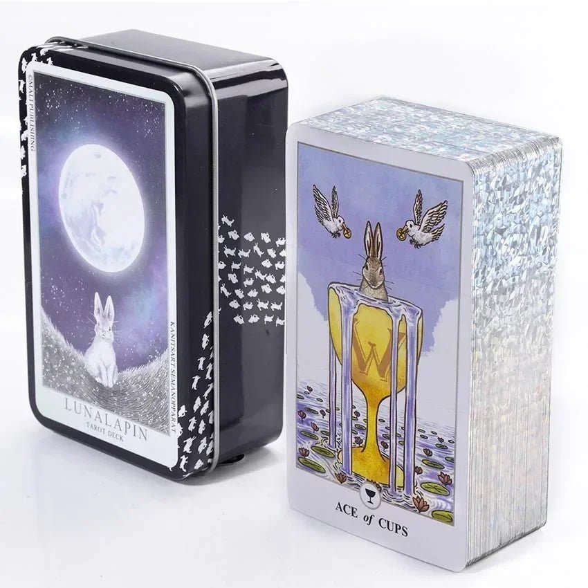 Lunalapin Rabbit Tarot Card Game Tin Box 78 - TarotCats Co.