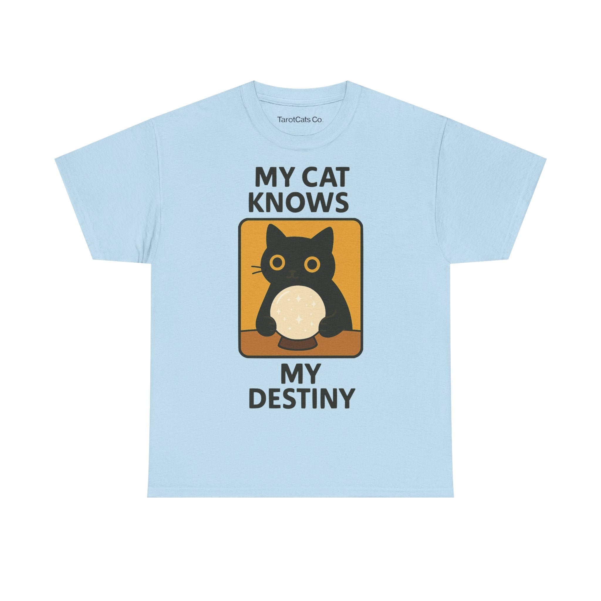 My Cat Knows My Destiny Tee Funny Cat Shirt Astrology Gift for Cat Lovers Unisex Cotton Tee - TarotCats Co.