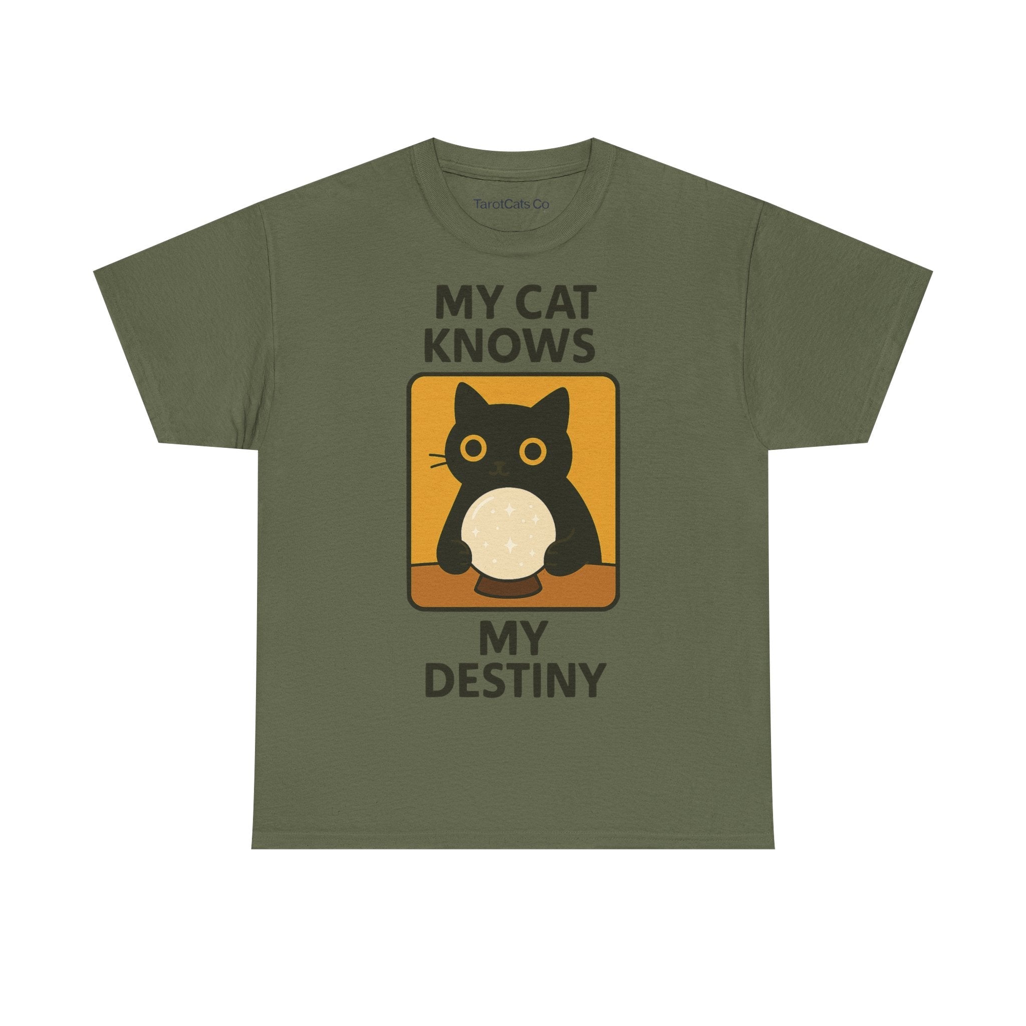 My Cat Knows My Destiny Tee Funny Cat Shirt Astrology Gift for Cat Lovers Unisex Cotton Tee - TarotCats Co.