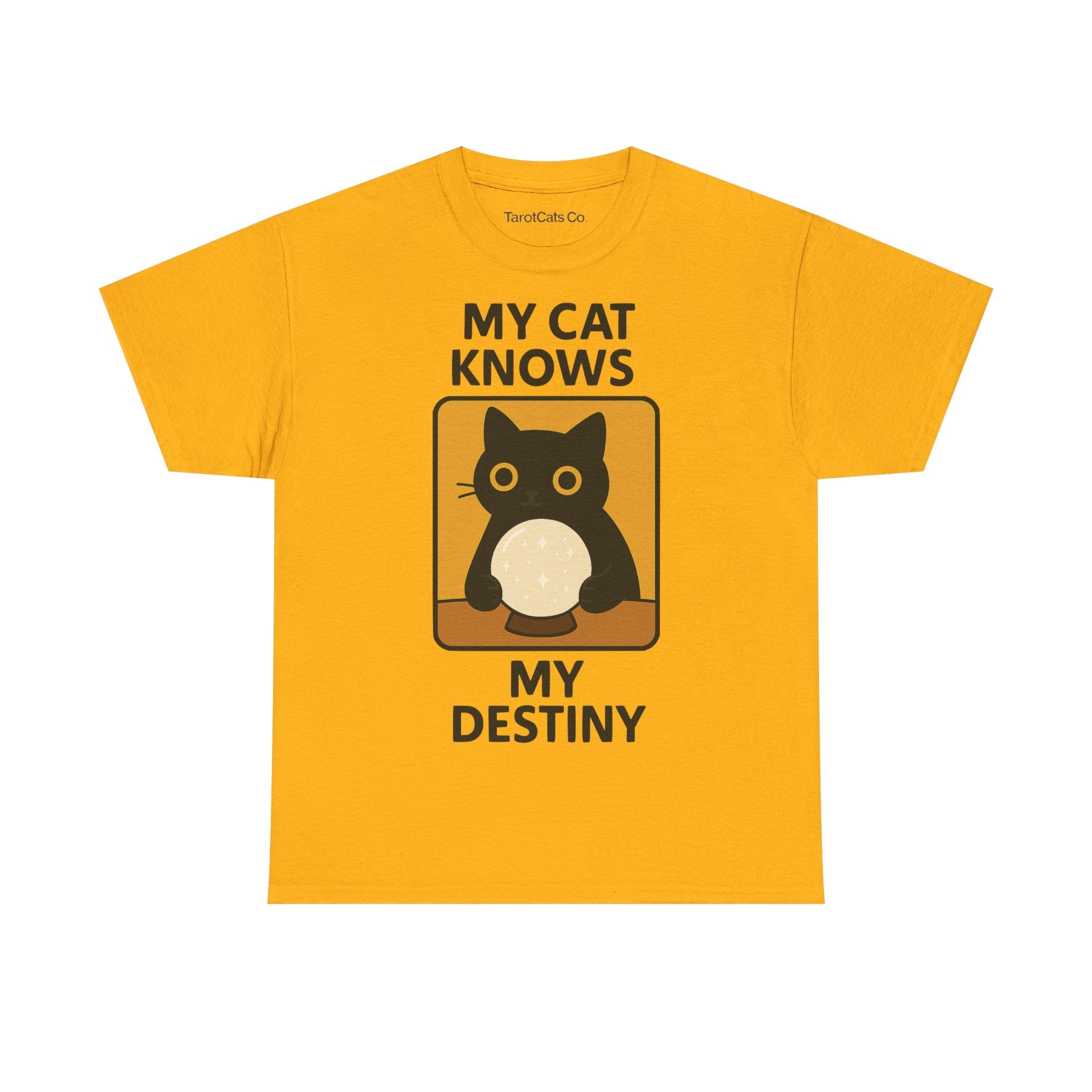 My Cat Knows My Destiny Tee Funny Cat Shirt Astrology Gift for Cat Lovers Unisex Cotton Tee - TarotCats Co.