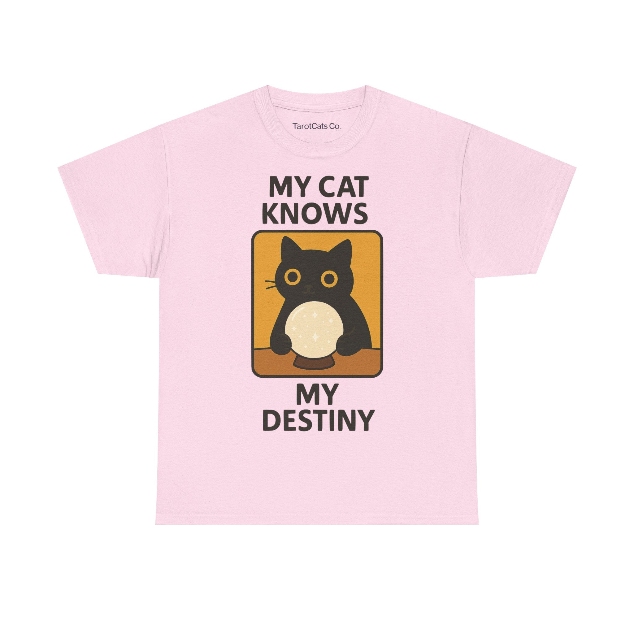 My Cat Knows My Destiny Tee Funny Cat Shirt Astrology Gift for Cat Lovers Unisex Cotton Tee - TarotCats Co.