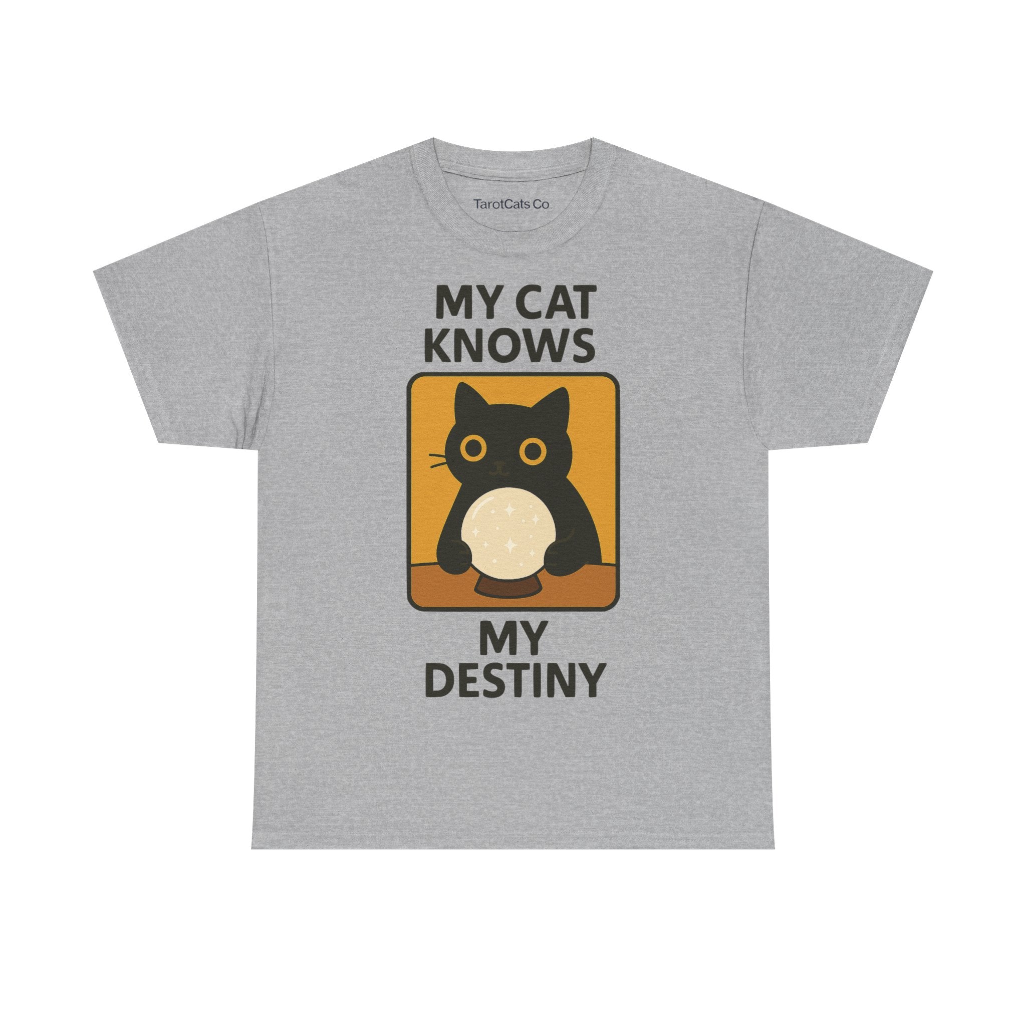 My Cat Knows My Destiny Tee Funny Cat Shirt Astrology Gift for Cat Lovers Unisex Cotton Tee - TarotCats Co.