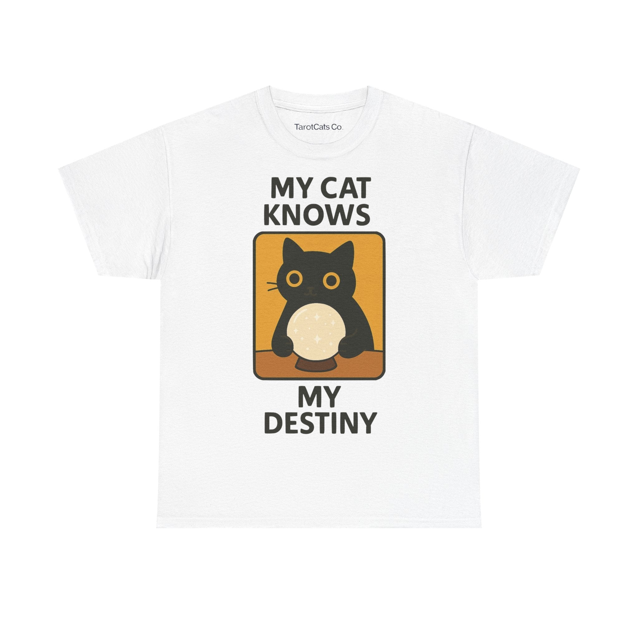 My Cat Knows My Destiny Tee Funny Cat Shirt Astrology T Shirt Unisex Cat Apparel Gifts For Cat Owners - TarotCats Co.