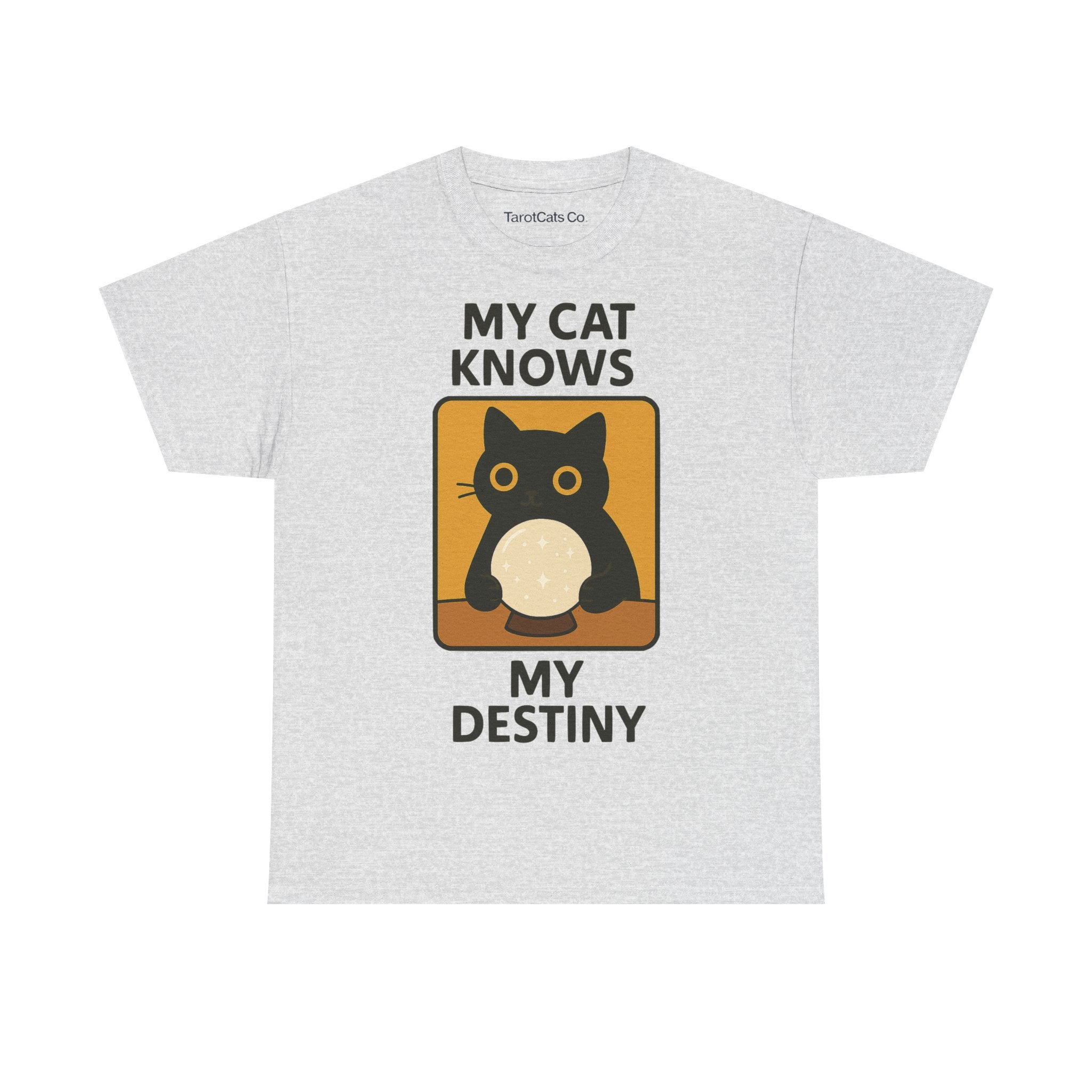 My Cat Knows My Destiny Tee Funny Cat Shirt Astrology T Shirt Unisex Cat Apparel Gifts For Cat Owners - TarotCats Co.