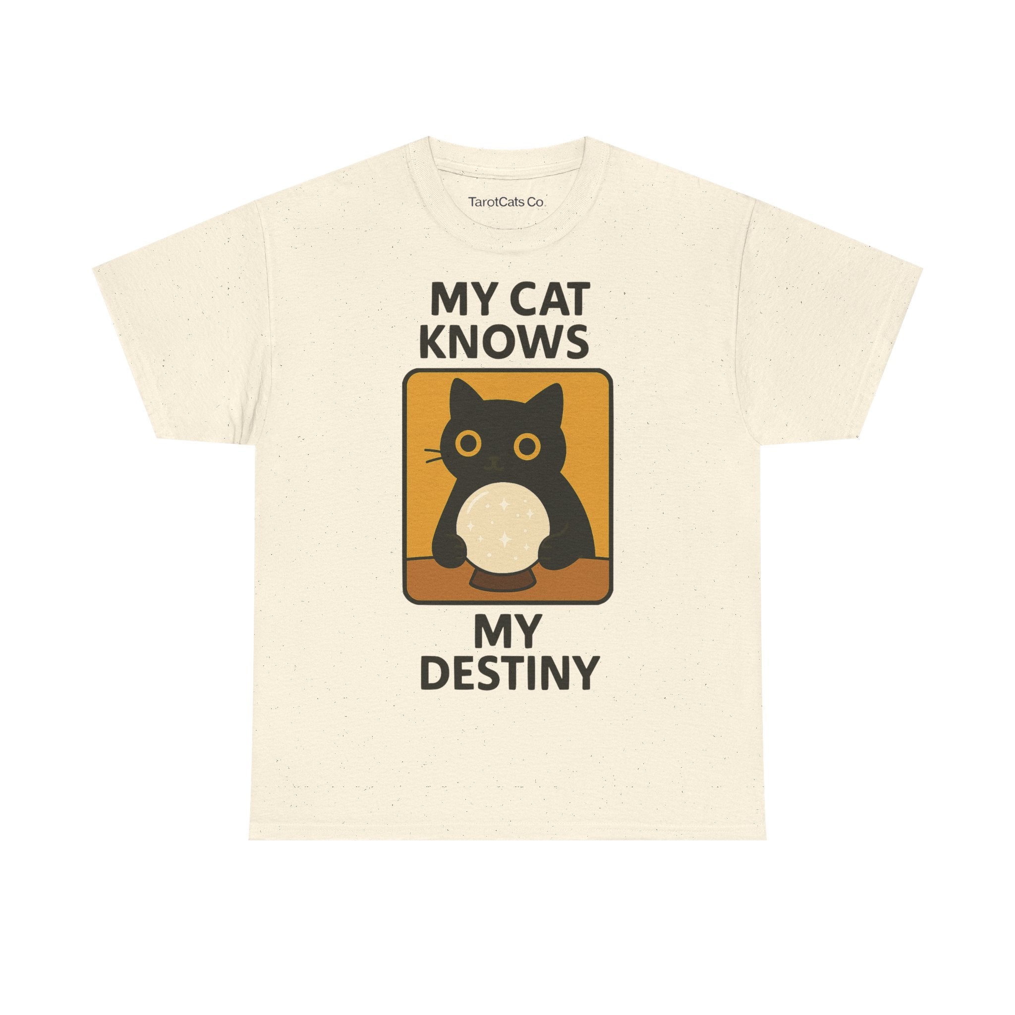 My Cat Knows My Destiny Tee Funny Cat Shirt Astrology T Shirt Unisex Cat Apparel Gifts For Cat Owners - TarotCats Co.
