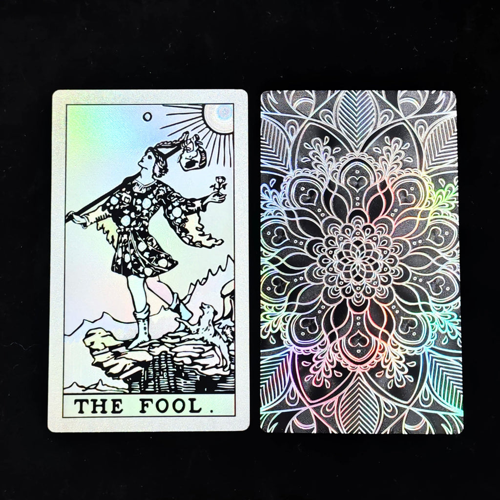 Silver Foil Retro Tarot Cards Deck - TarotCats Co.