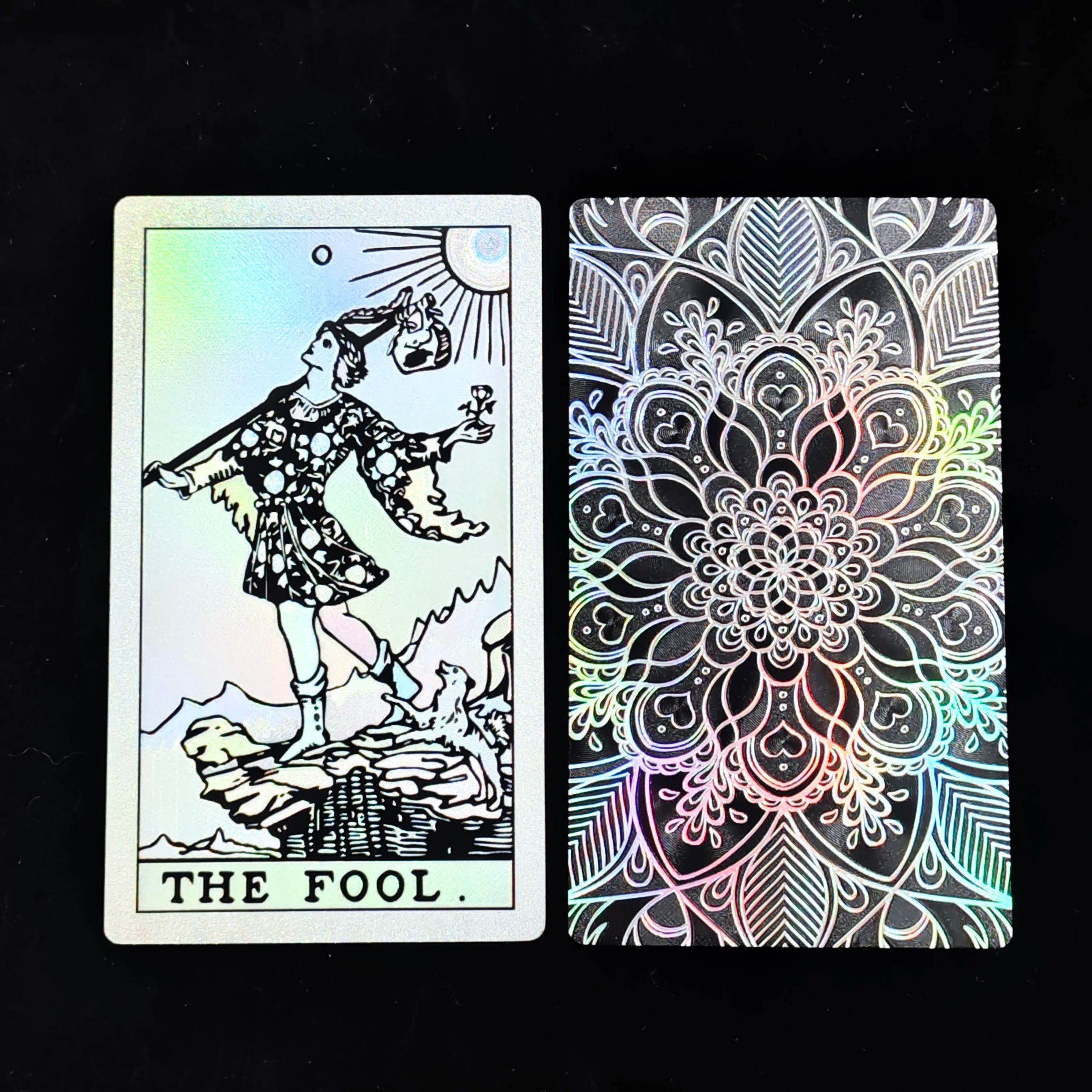 Silver Foil Retro Tarot Cards Deck - TarotCats Co.