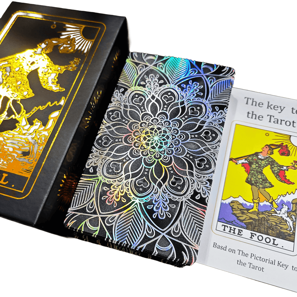 Silver Foil Retro Tarot Cards Deck - TarotCats Co.