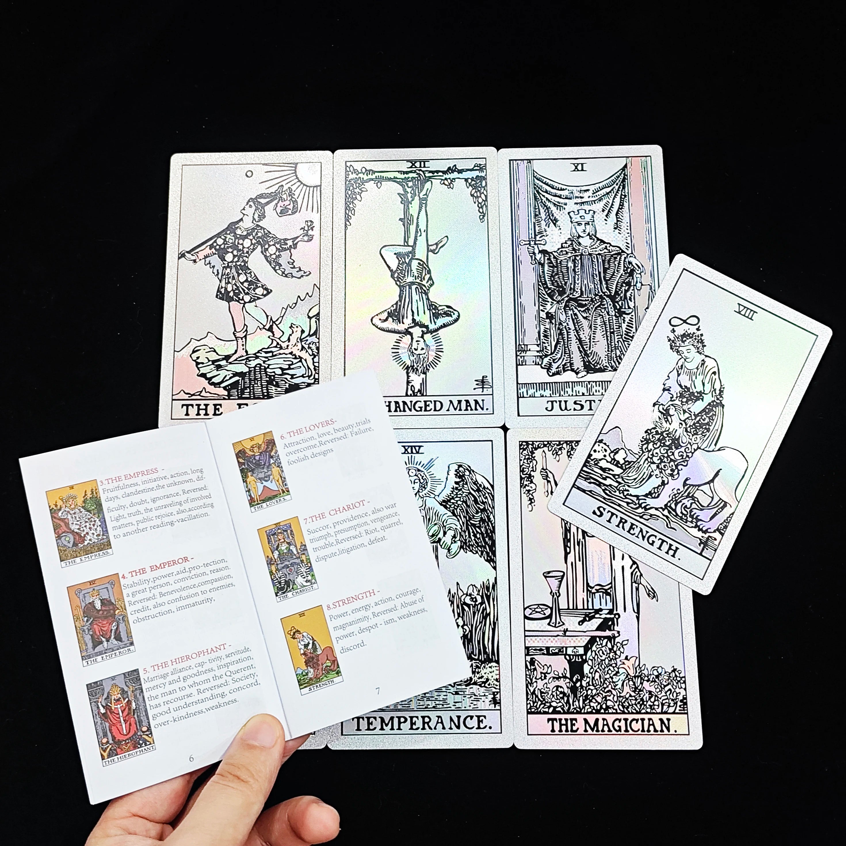 Silver Foil Retro Tarot Cards Deck - TarotCats Co.