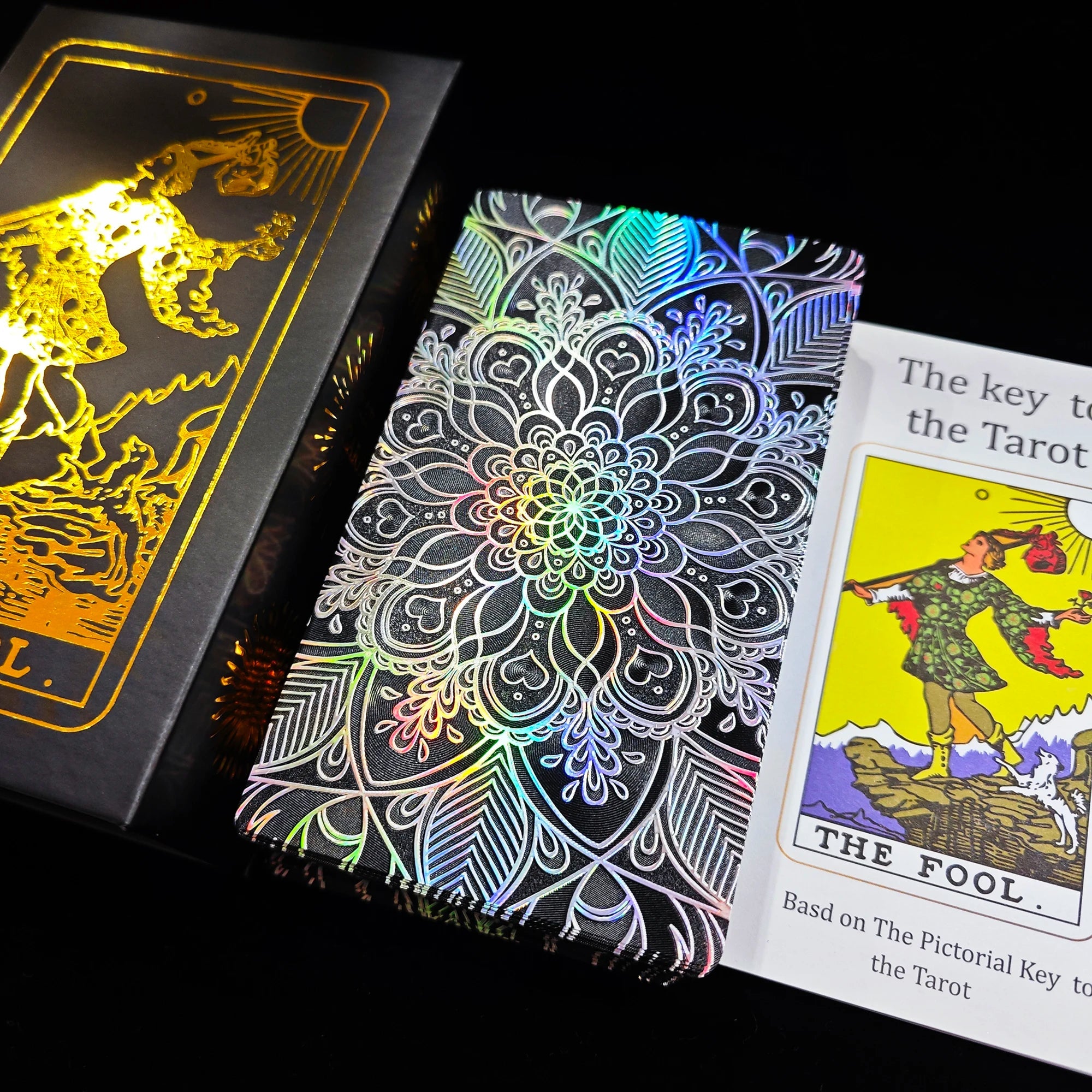 Silver Foil Retro Tarot Cards Deck - TarotCats Co.
