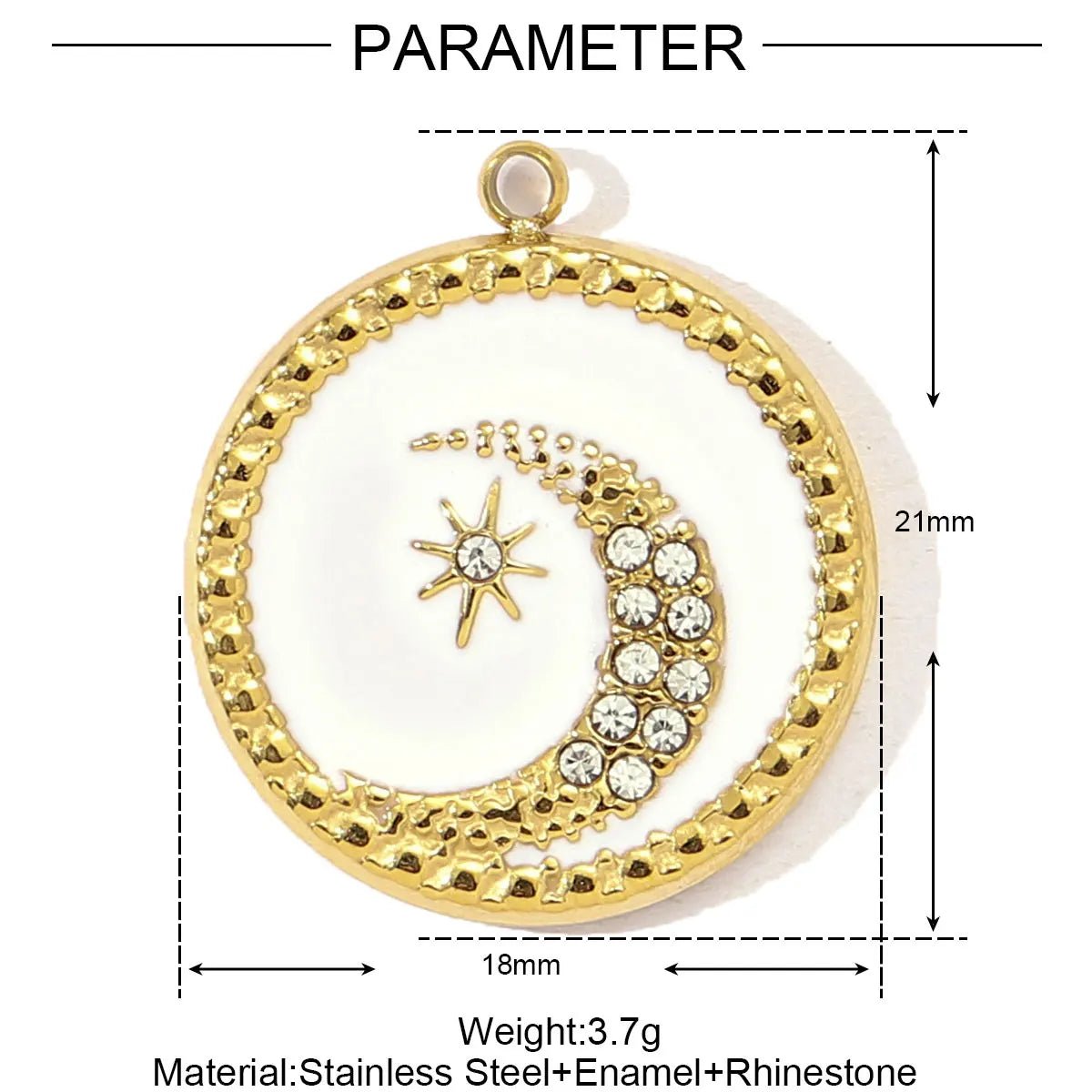 Stainless Steel Stone Necklace Pendant - TarotCats Co.