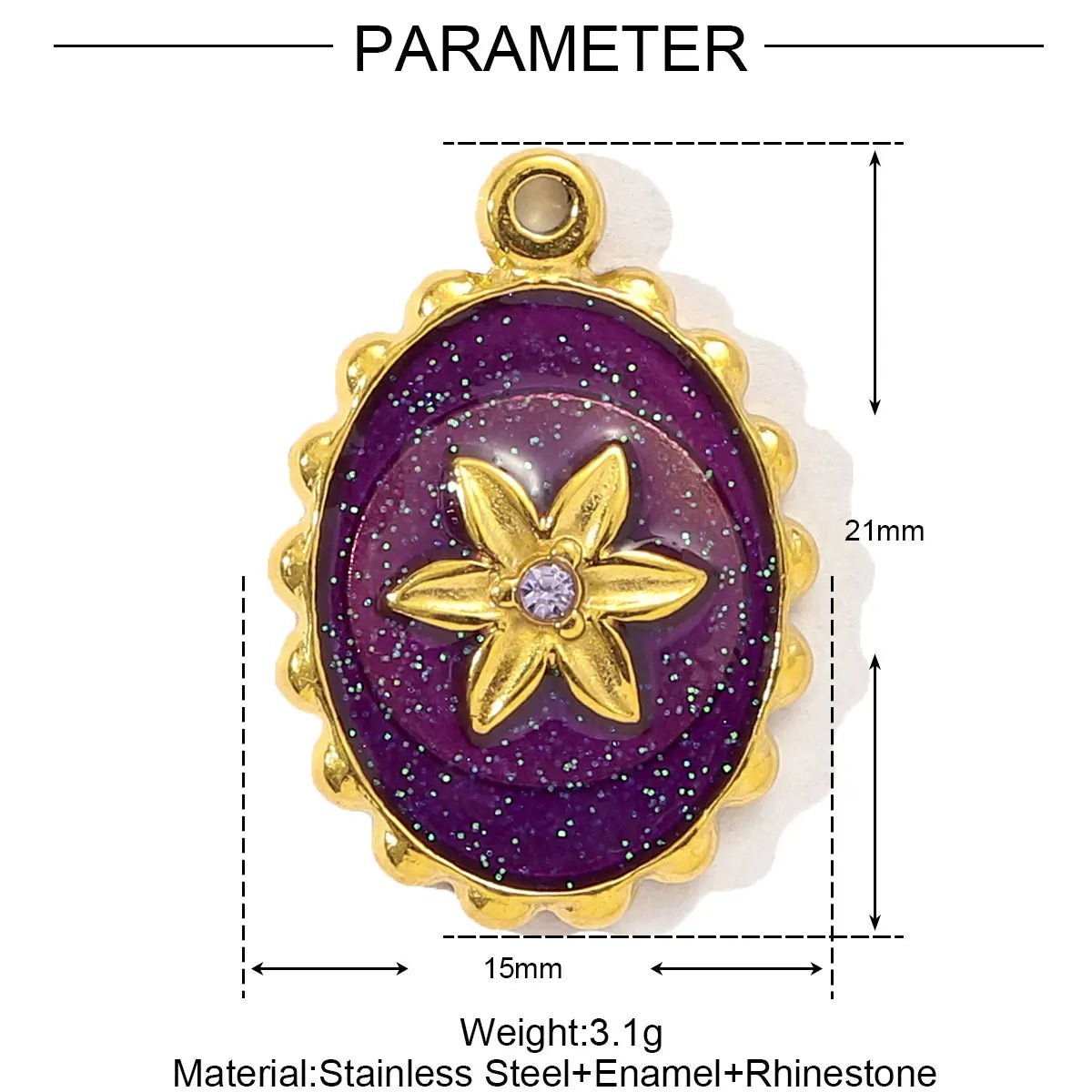 Stainless Steel Stone Necklace Pendant - TarotCats Co.