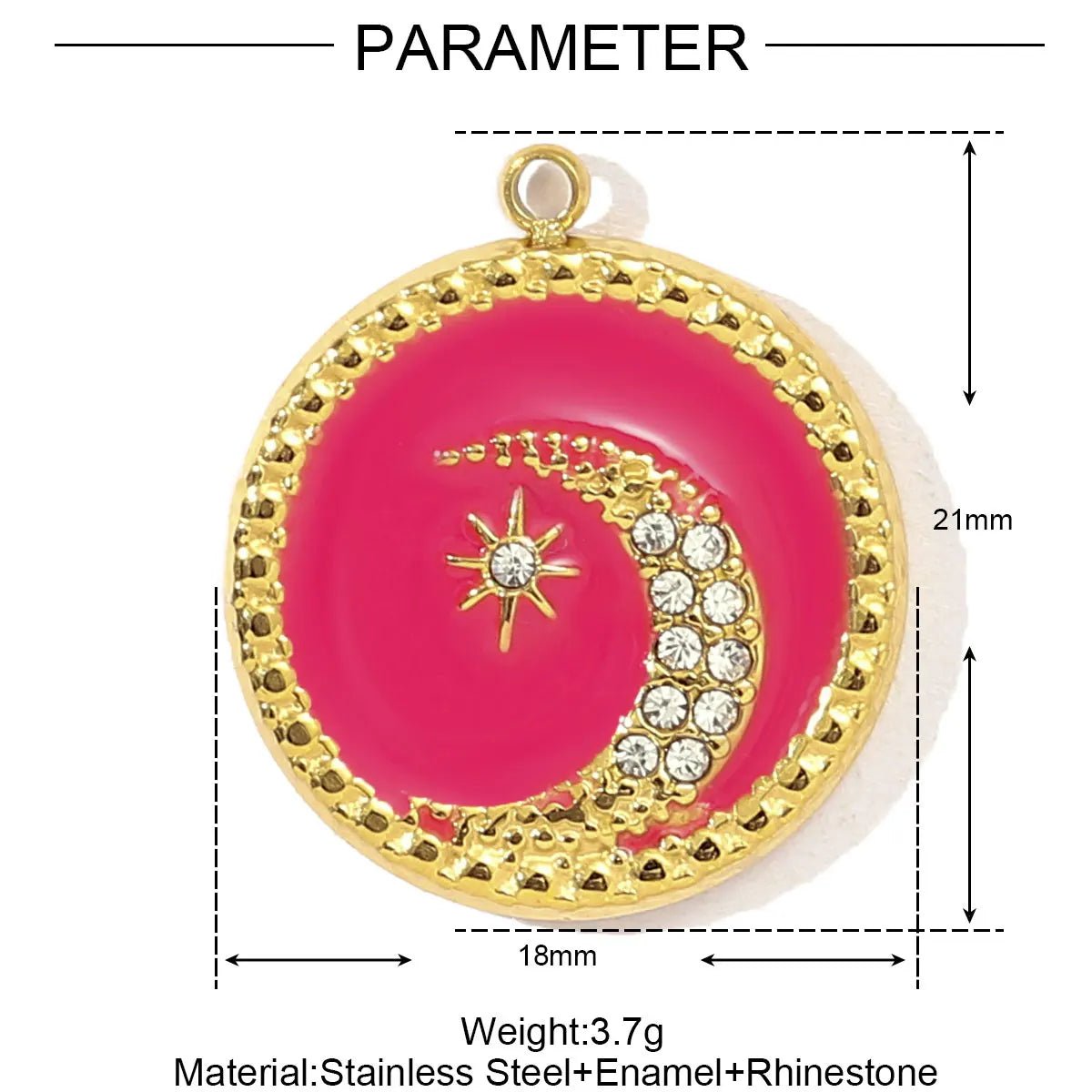 Stainless Steel Stone Necklace Pendant - TarotCats Co.